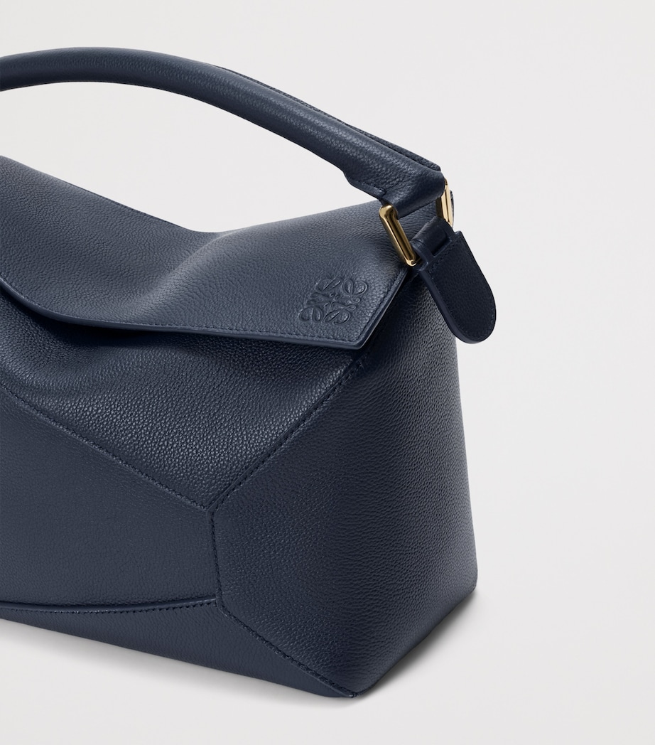 LOEWE Medium Leather Puzzle Edge Top-Handle Bag Deep Navy Image 7