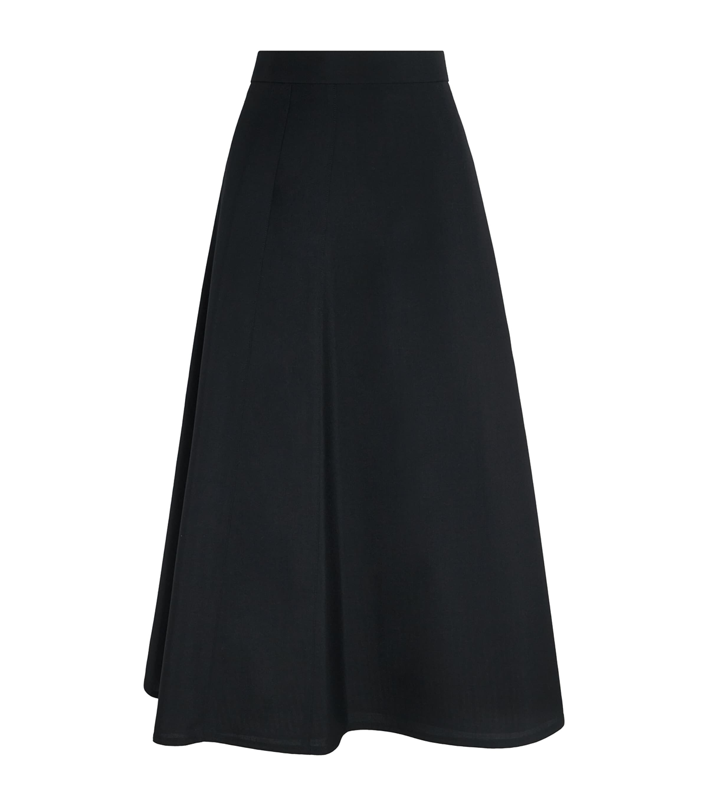 Thom Browne Wool-blend A-line Midi Skirt In Black