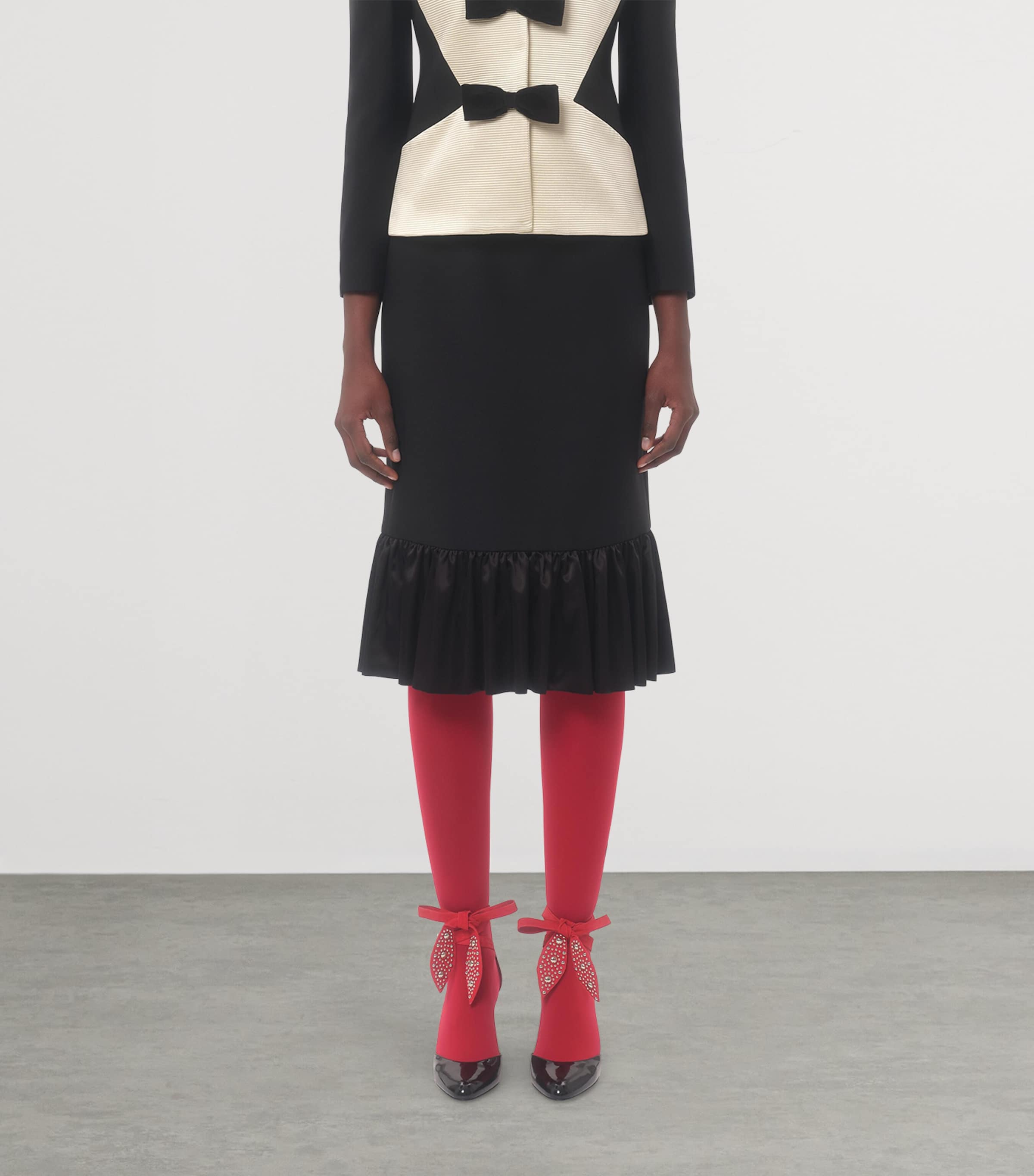 Ruffle-Trim Midi Skirt 0NO Image 2