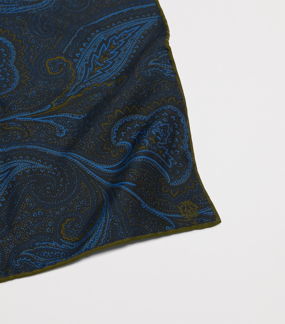Dunhill Mulberry Silk Paisley Pocket Square Image 2