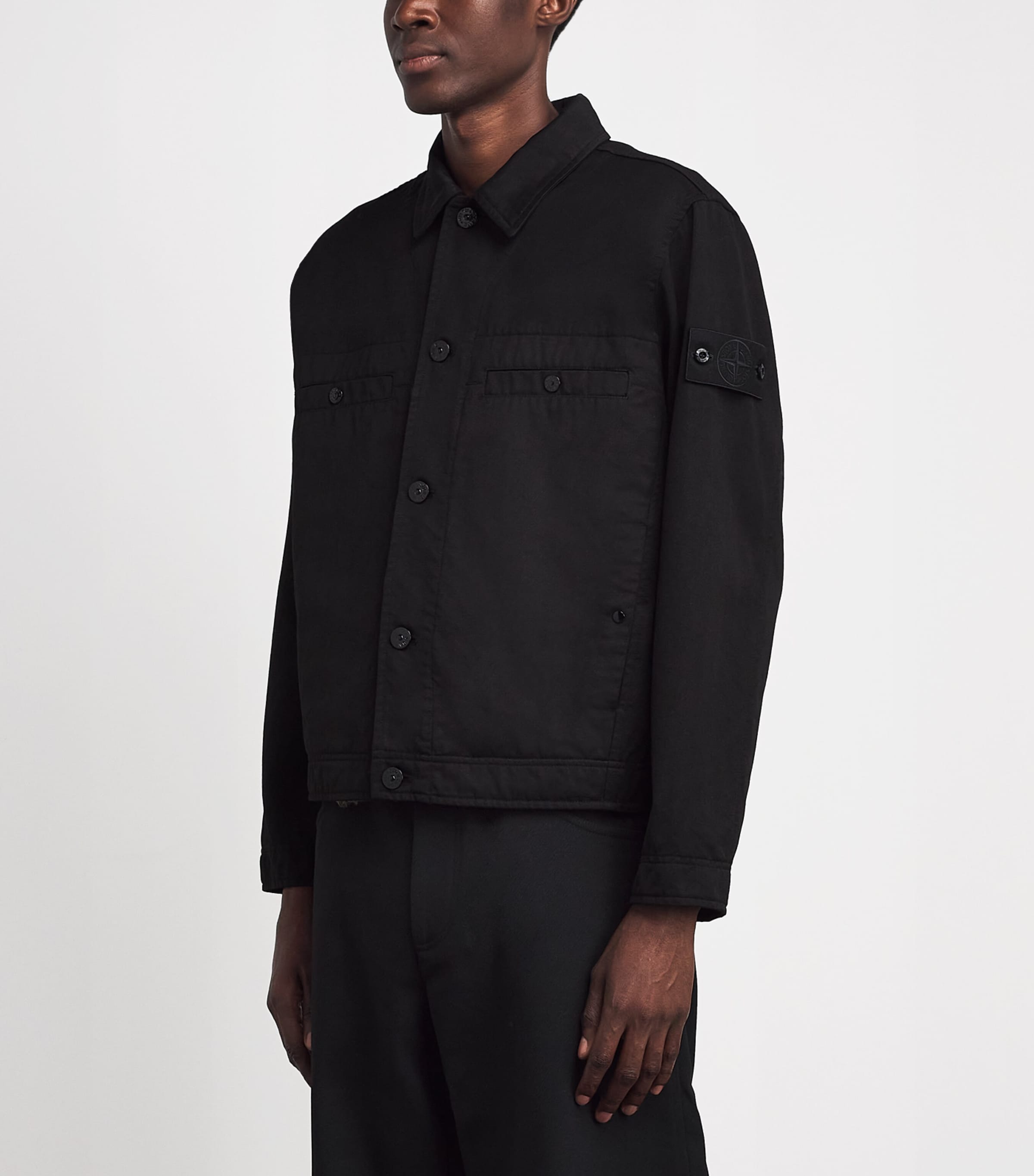Stone Island Mens Virgin Wool-Cotton Gabardine-TC_S.I. Ghost Jacket Image 4