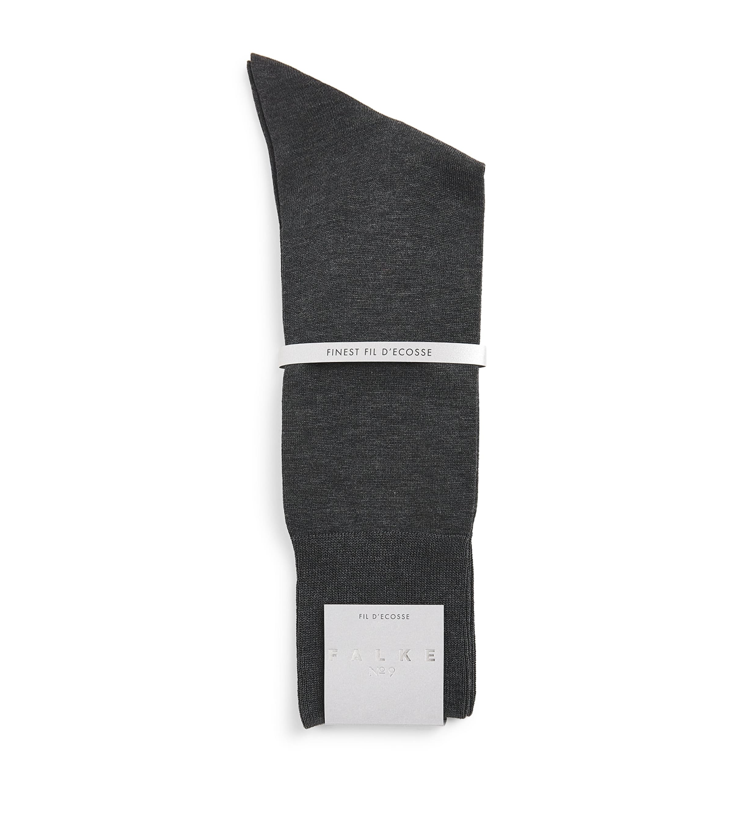 Falke Mens No.9 Fil D’Ecosse Socks Anthracite Image 1