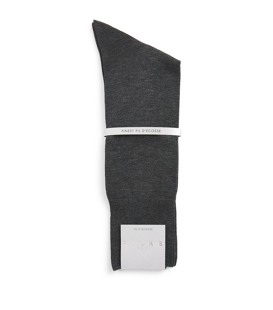 Falke Mens No.9 Fil D’Ecosse Socks Anthracite Image 1
