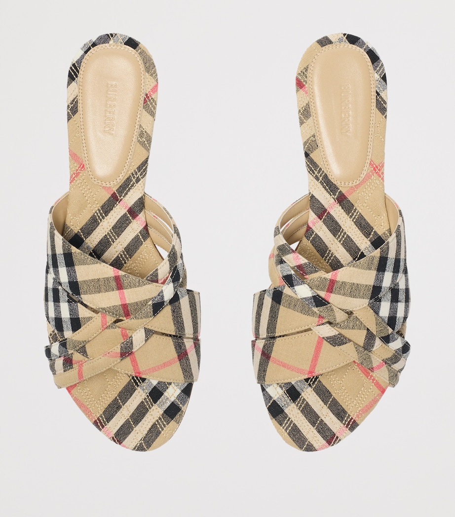 Linen Check Cabana Slides SAND IP CHECK Image 5
