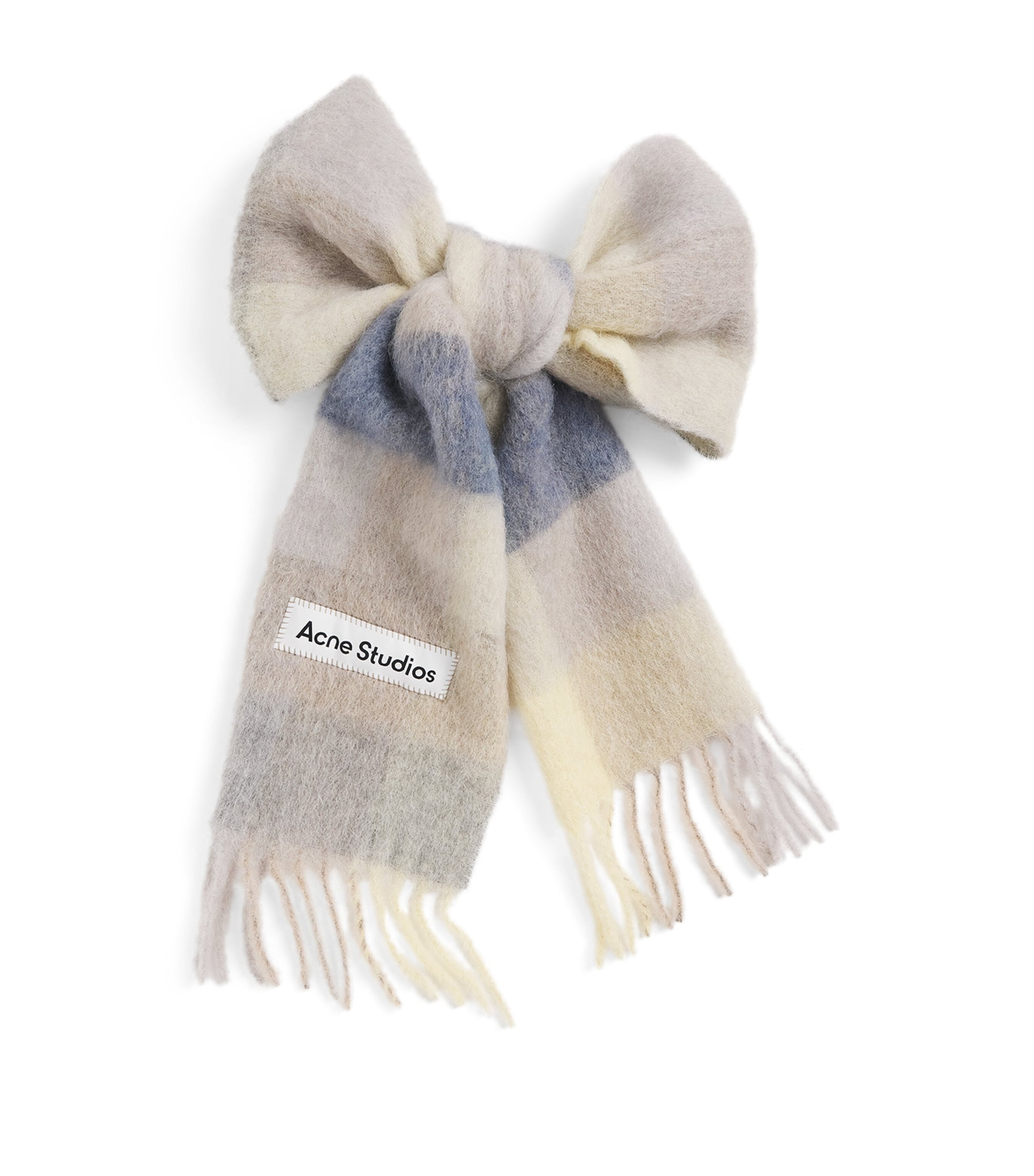Acne Studios Check Fringe Scarf Vanilla/beige/lavndr Image 1