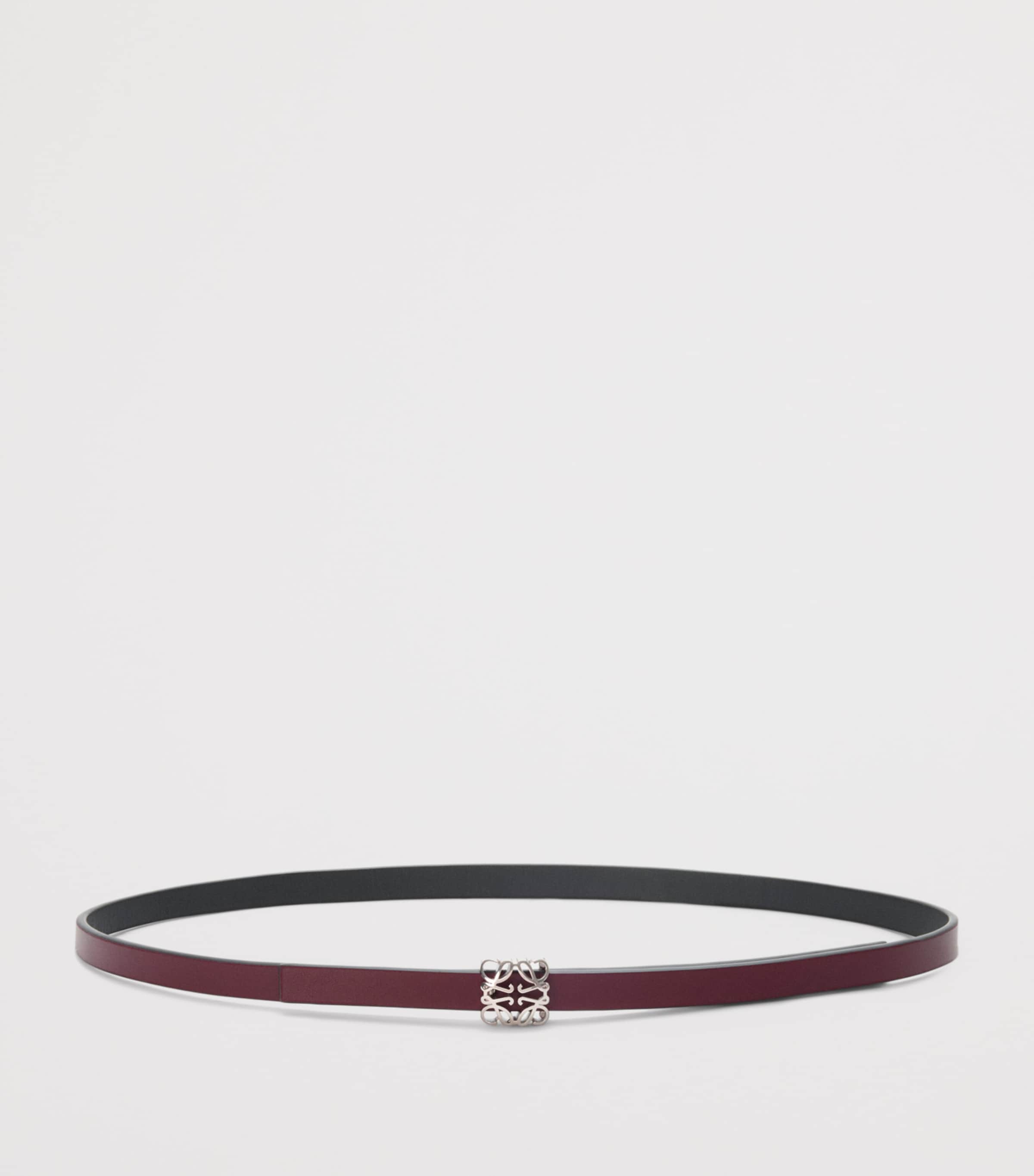 Leather Reversible Bombe Anagram Belt BLACK/BURGUNDY Image 2