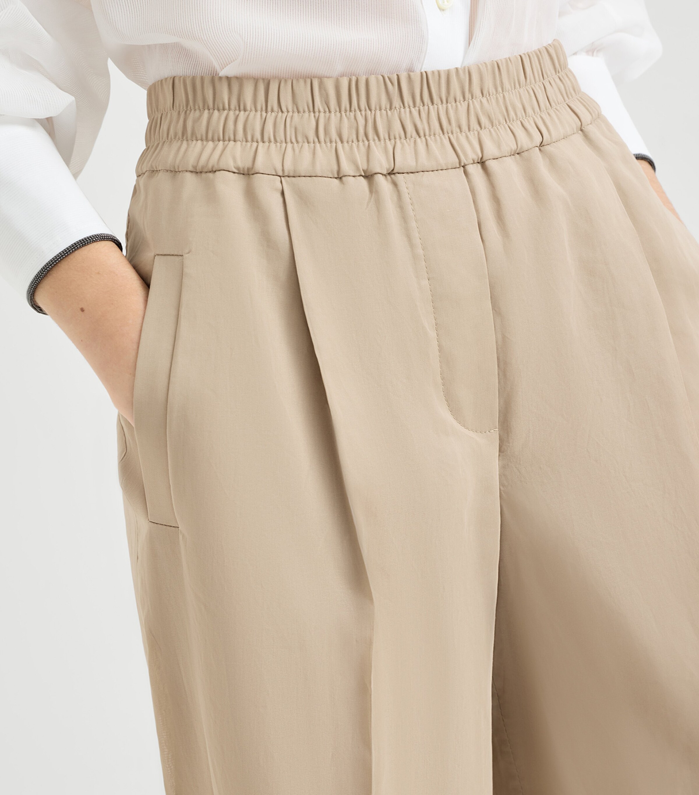 Brunello Cucinelli Womens Cotton Organza Wide-Leg Trousers Image 6