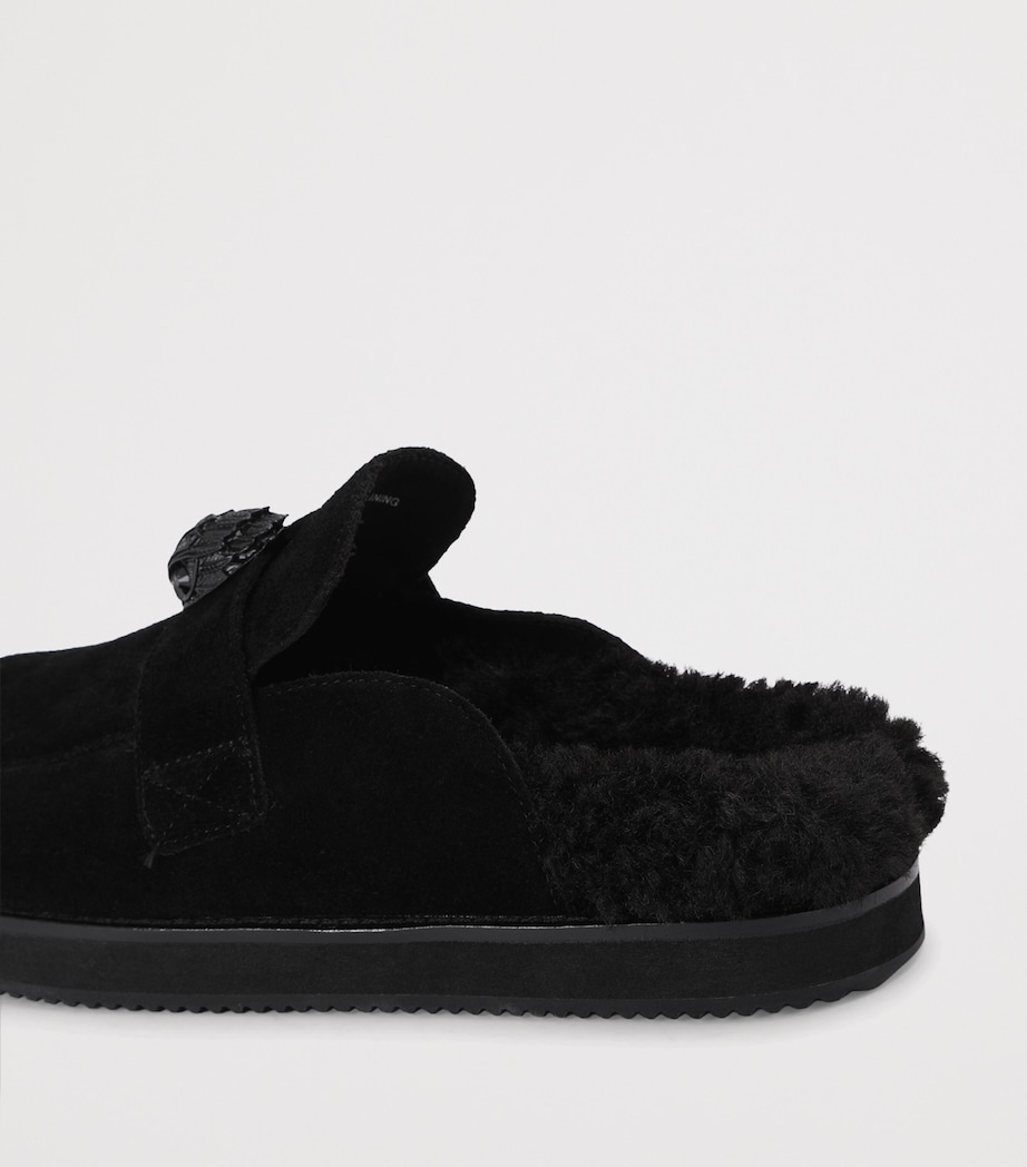 Kurt Geiger London Suede Eagle Clog Mules Black Image 3