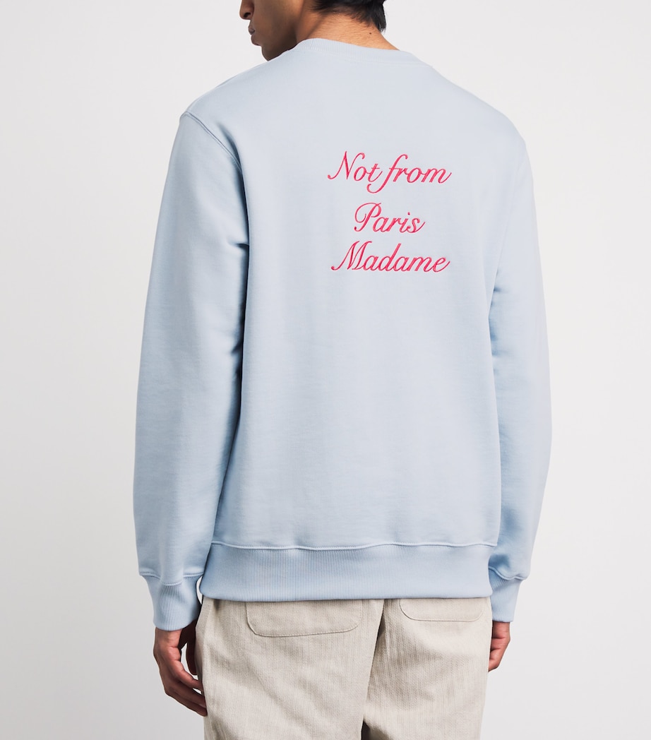 Drôle De Monsieur Mens Cotton Slogan Sweatshirt Light Blue Image 5