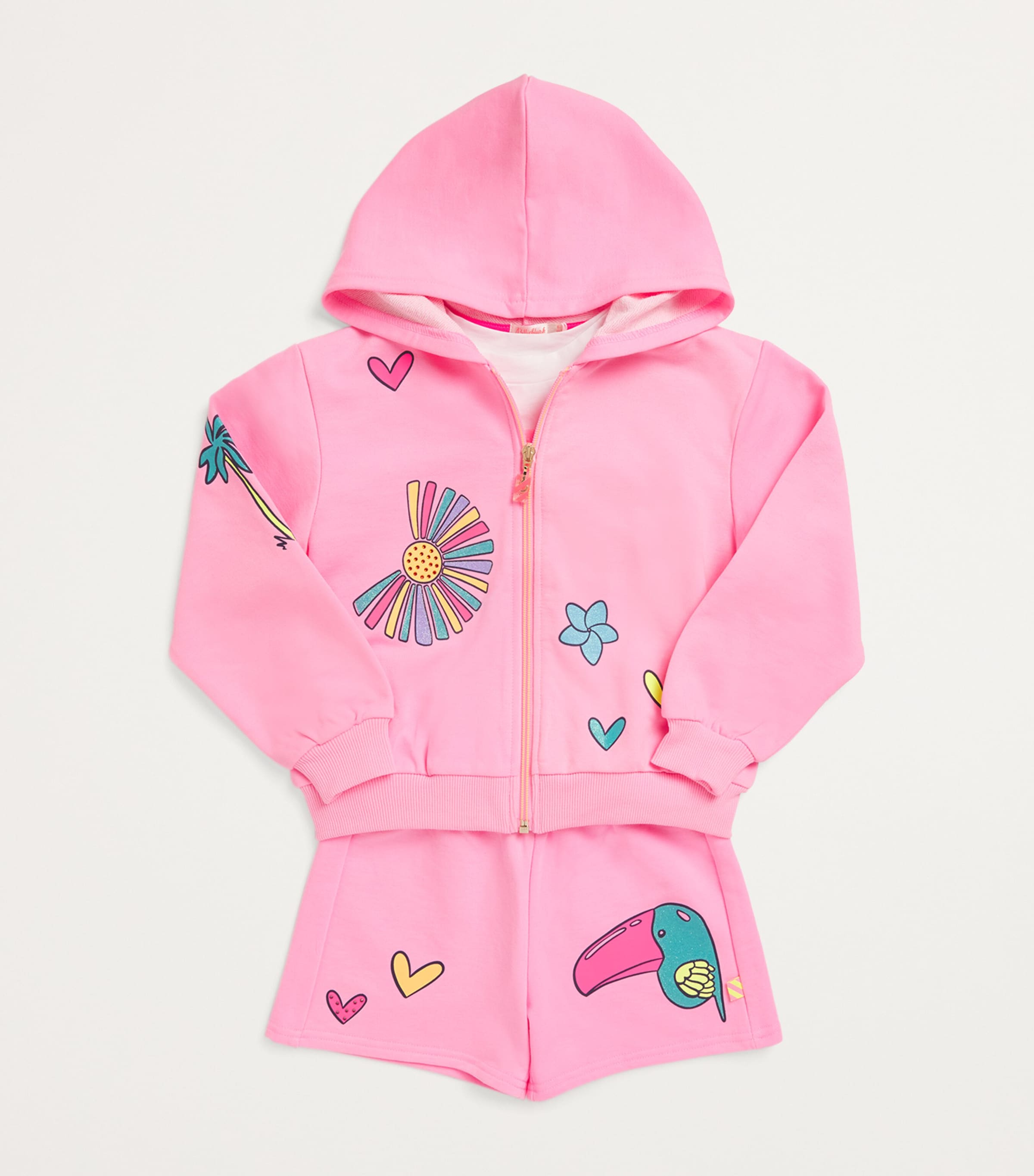 Flower Print Zip-Up Hoodie (2-12 Years) 462 PINK Image 3