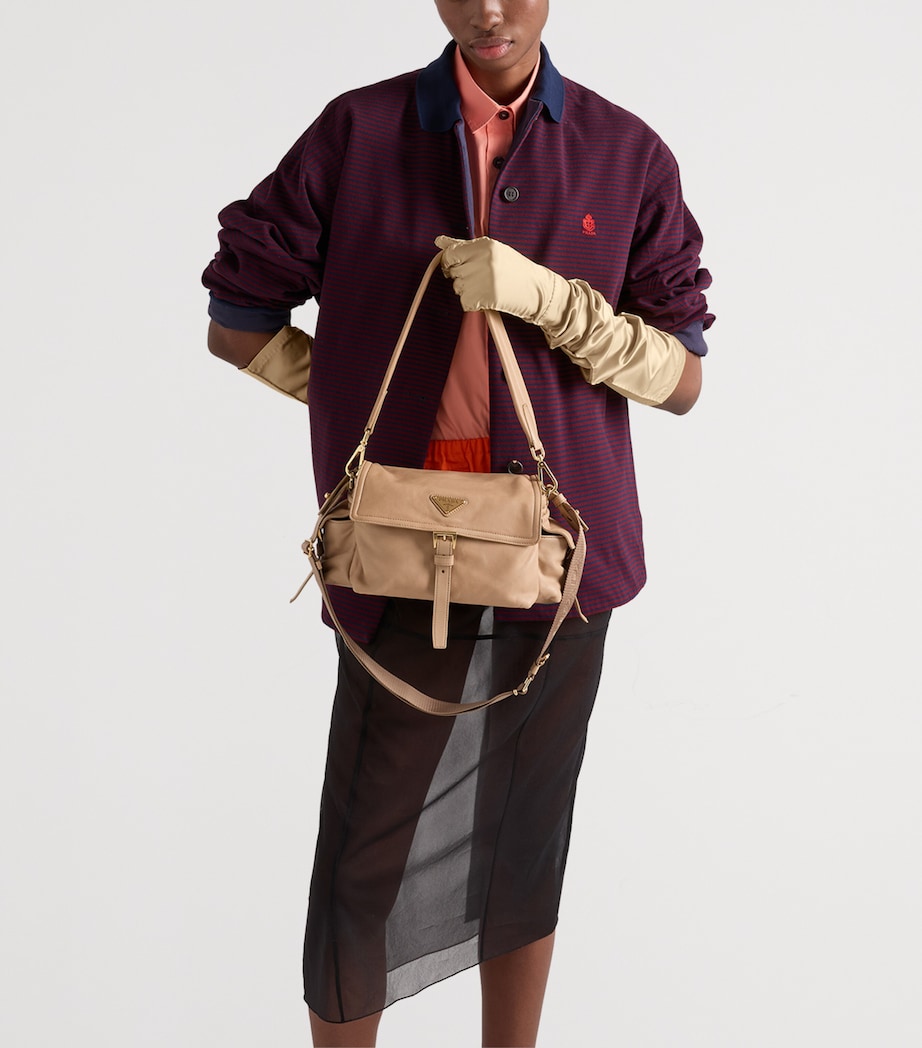 Prada Medium Nappa Lambskin Explore Shoulder Bag Neutral Image 3