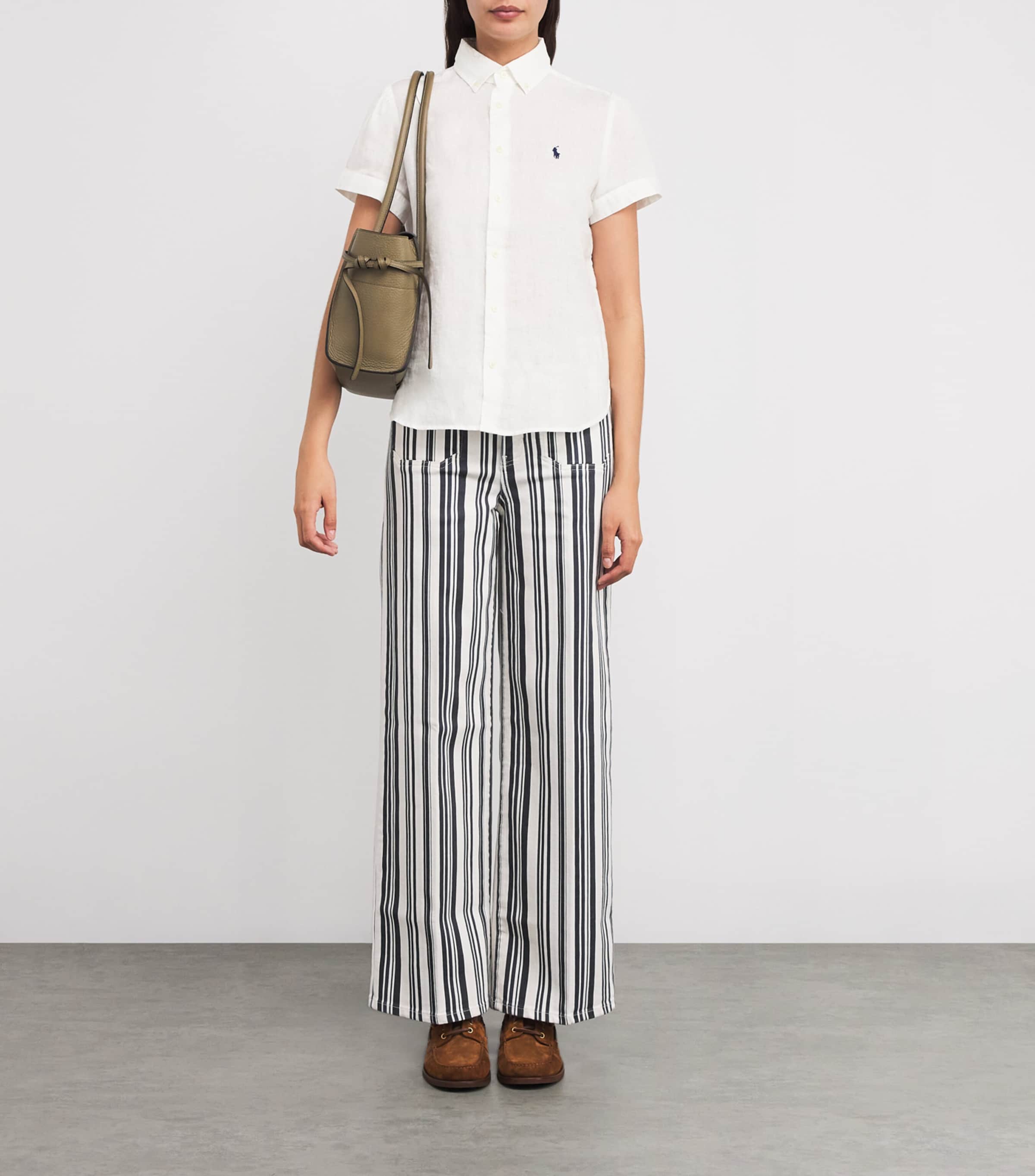 Polo Ralph Lauren Womens Linen Short-Sleeve Shirt White Image 2