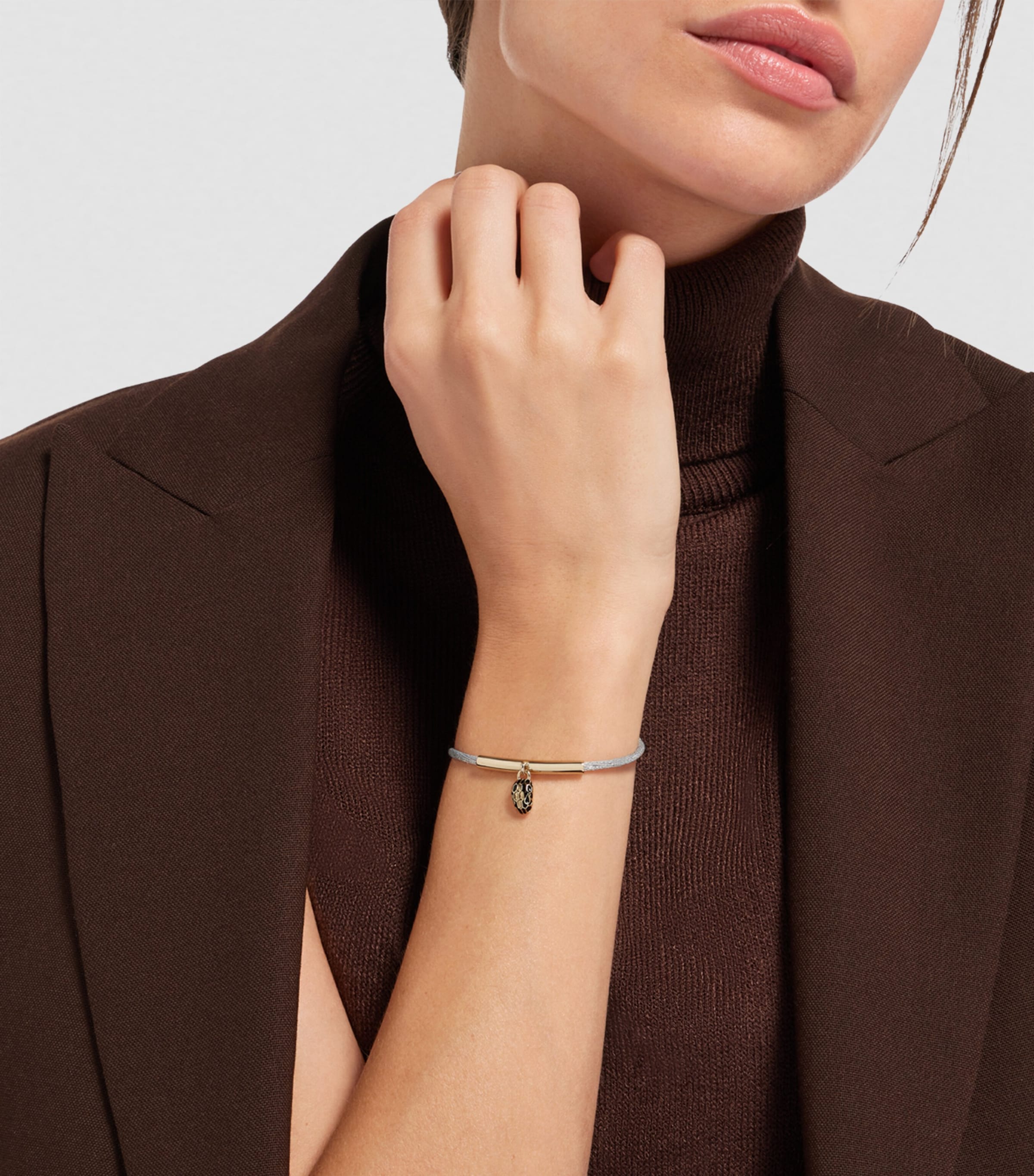 Bvlgari Silk Serpenti Forever Cord Bracelet Silver Image 2