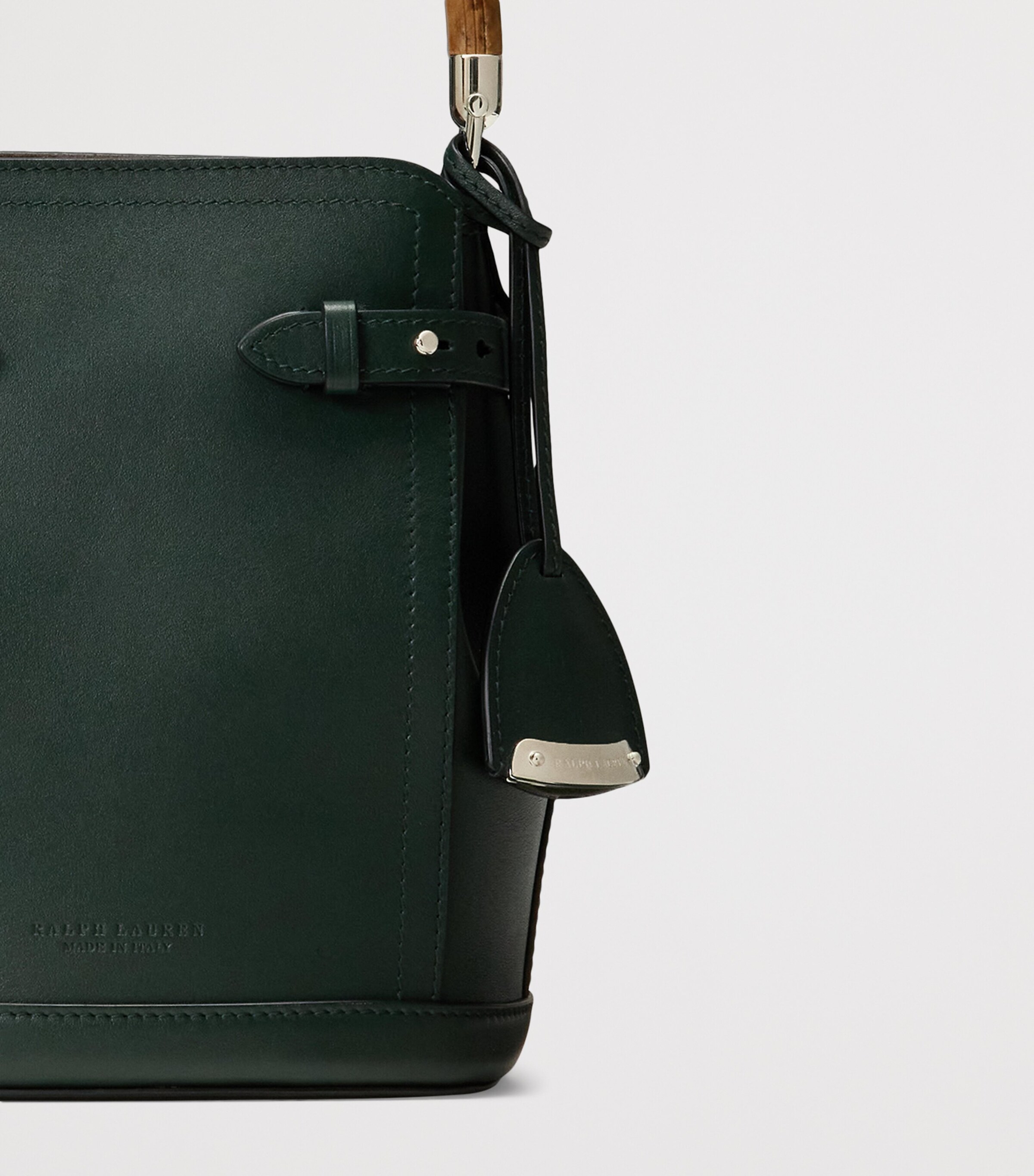 Small Leather The Ralph Bucket Bag REGENT GREEN Image 3