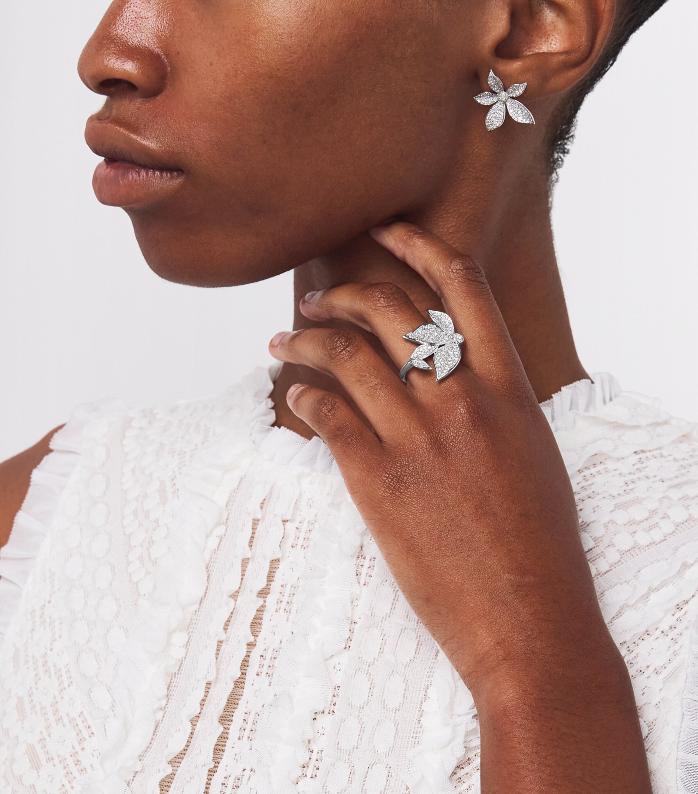 White Gold and Diamond Gloria Secret Garden Ring WHITE GOLD Image 6