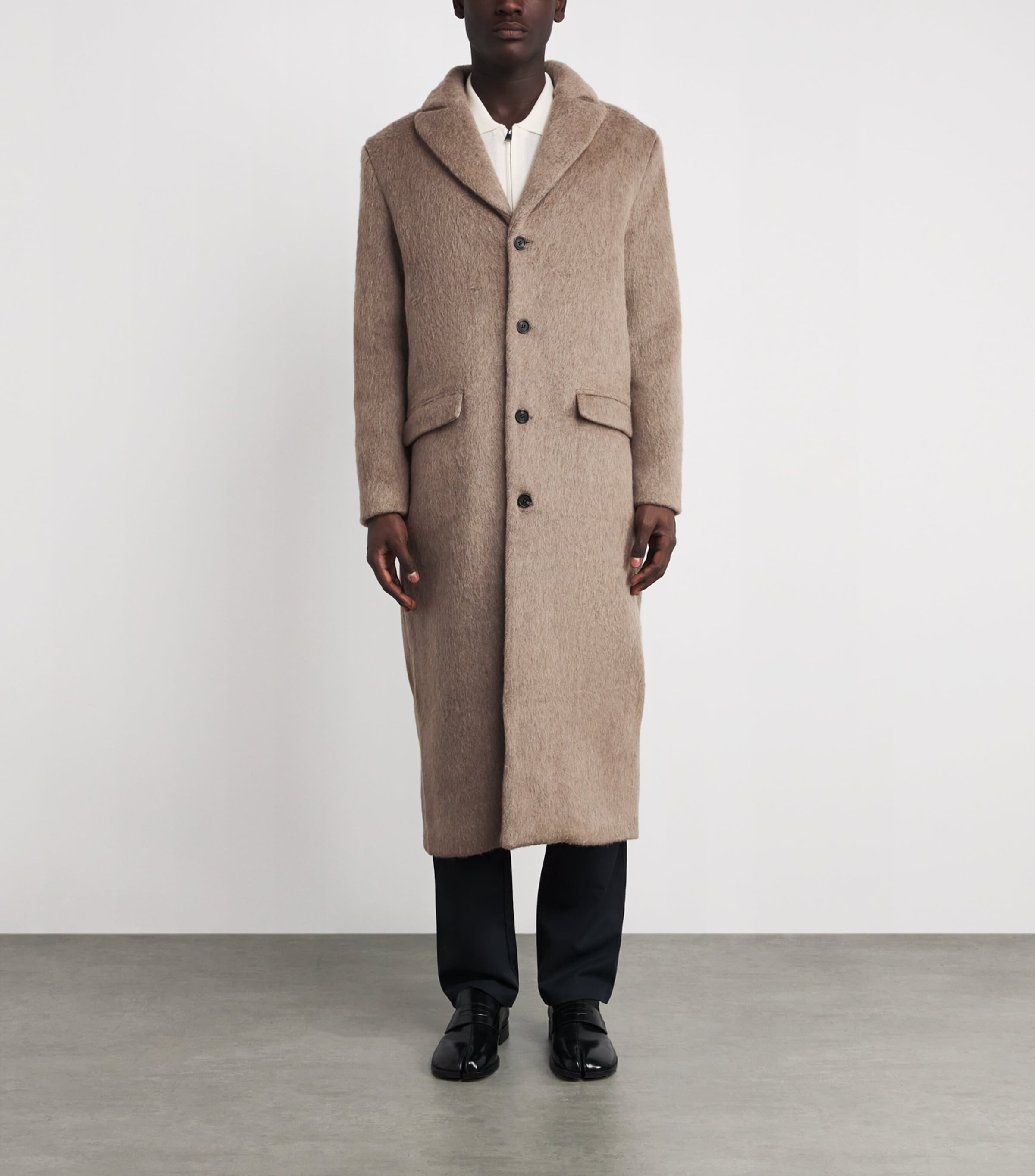Wool-Blend Overcoat PALE FOSSIL MEL. Image 3