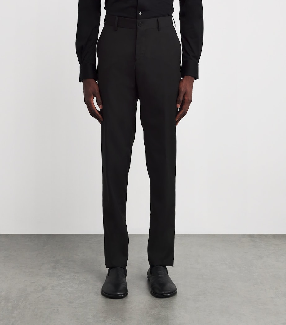 Wool Slim Tailored Trousers 20 BLACK Image 3
