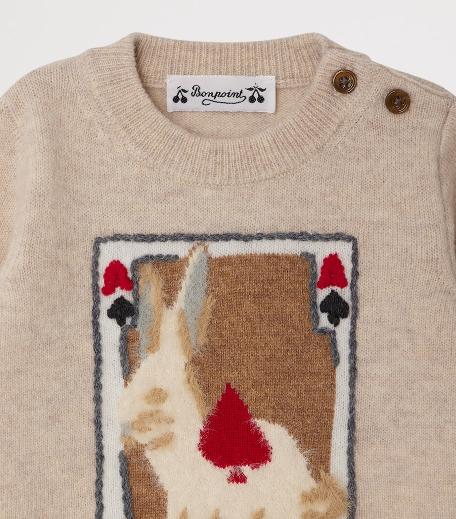 Jacquard Almire Rabbit Sweater (6-18 Months) MULTICO NATUREL Image 3