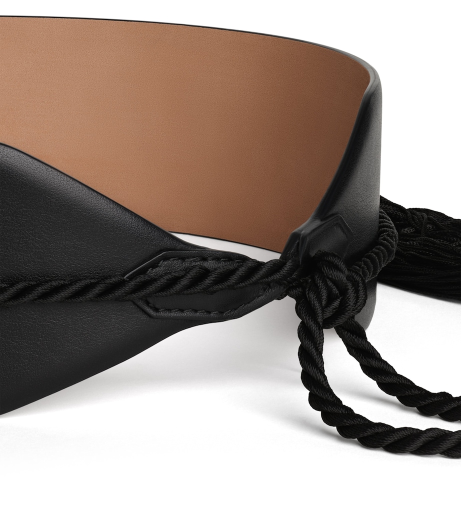 Alaïa Large Leather Cord Tassel Belt Noir Image 3