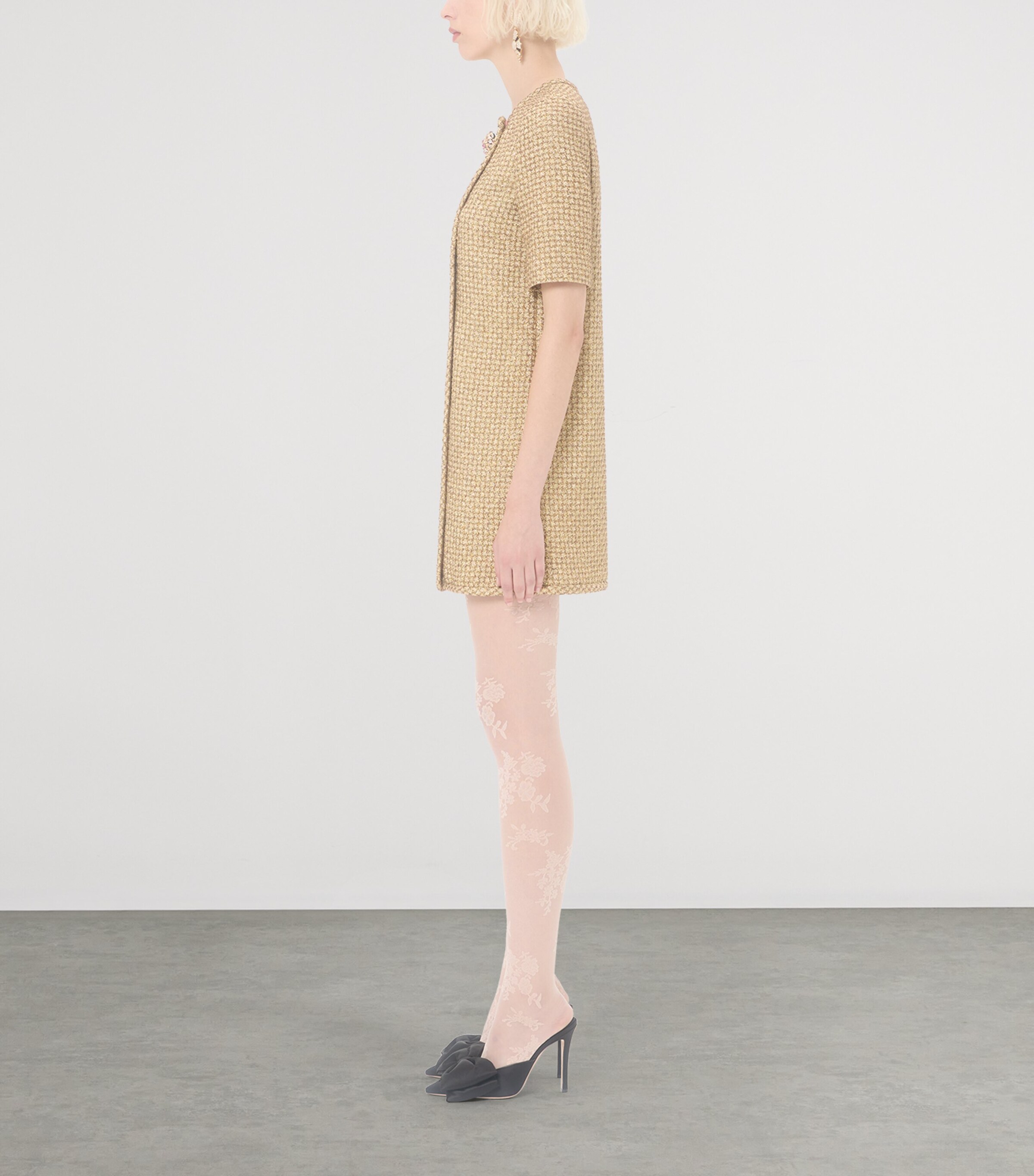 Valentino Womens Metallic Wrap Mini Dress Image 3