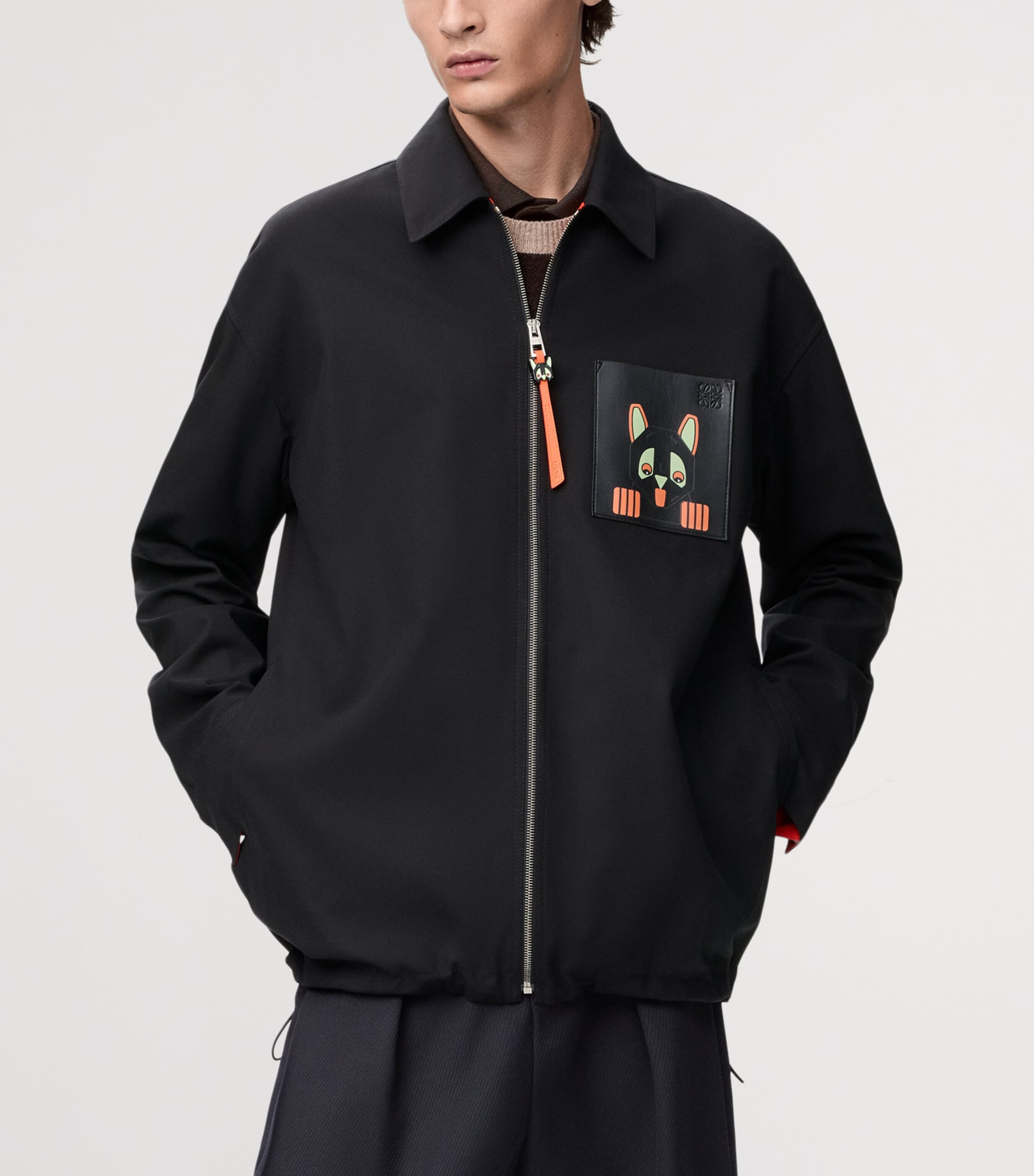 LOEWE Black x Louis Wain Gabardine Zip-Up Overshirt | Harrods US