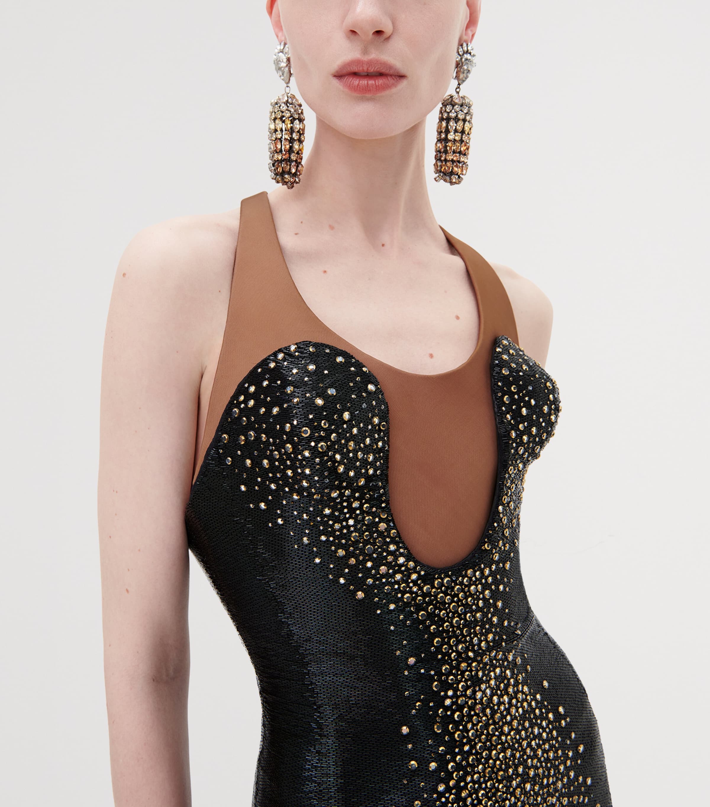 Schiaparelli Womens Silk Embellished Maxi Dress Black Image 5