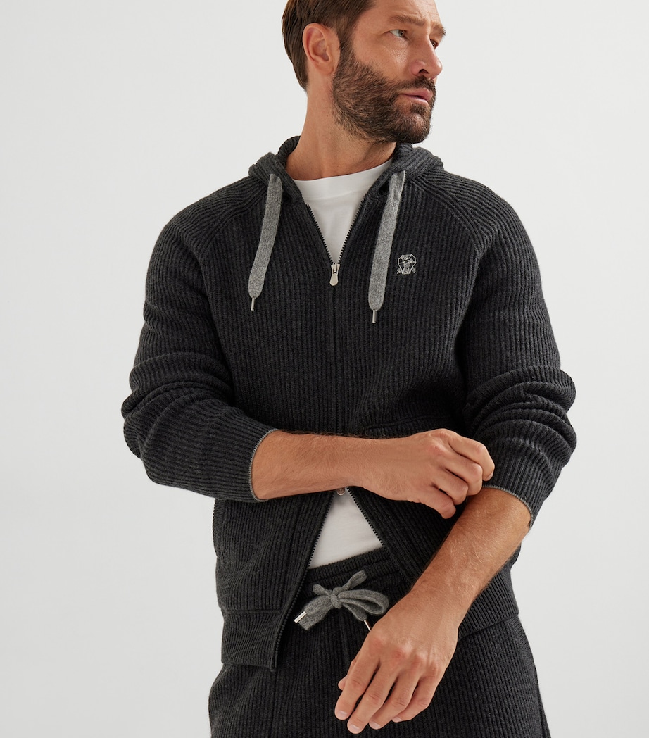 Cashmere Logo Zip-Up Hoodie CZA06 Image 5
