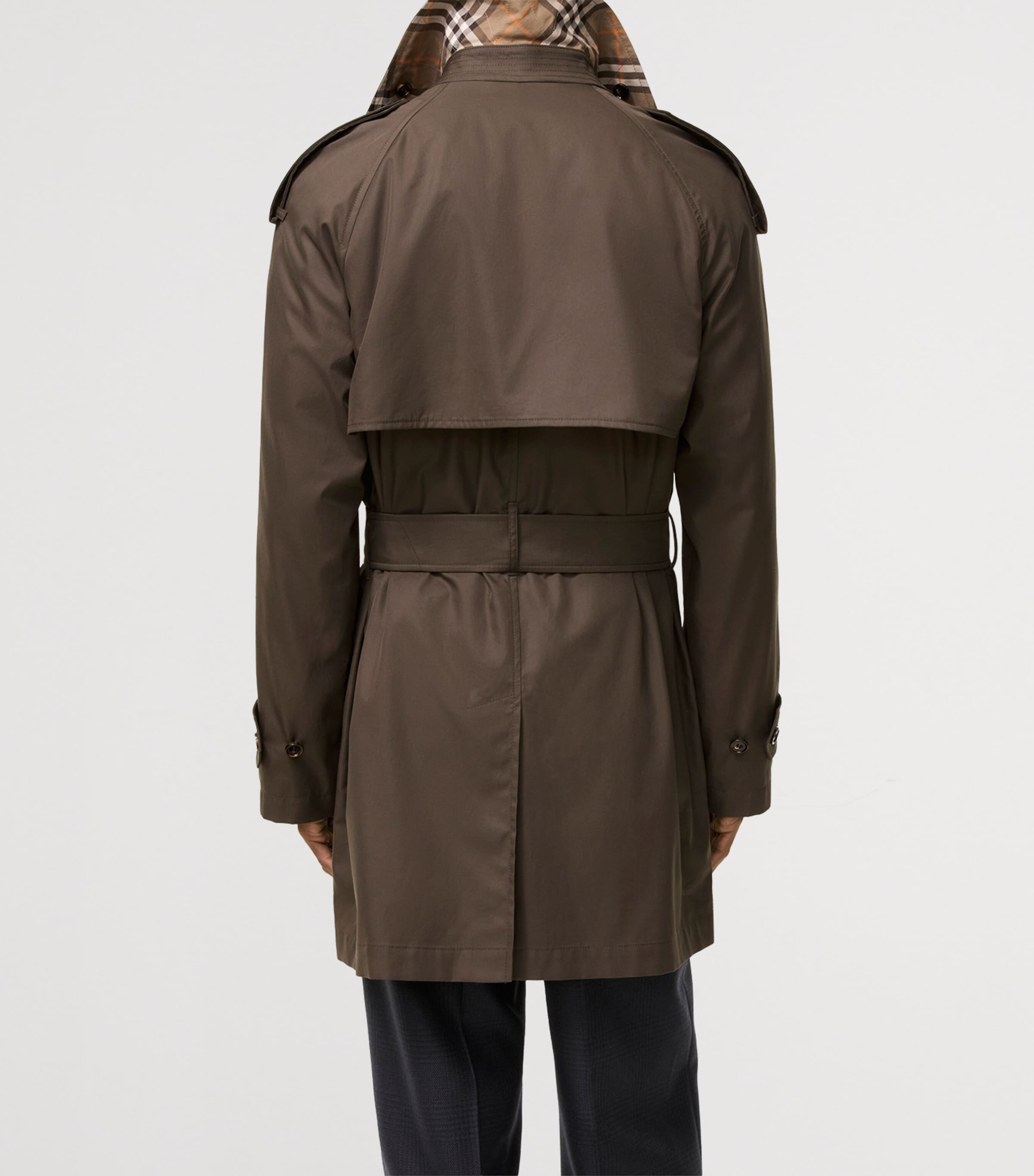 Burberry Mens Cotton Gabardine Leadenham Trench Coat Estuary Brown Image 4