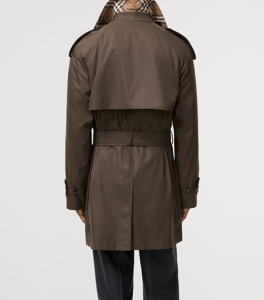 Burberry Mens Cotton Gabardine Leadenham Trench Coat Estuary Brown Image 4