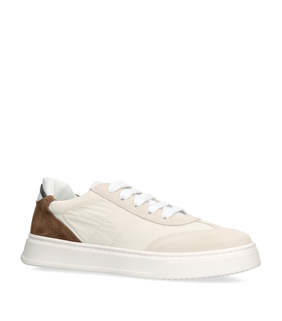 Brunello Cucinelli Kids Suede Softy Sneakers Beige Comb Image 3