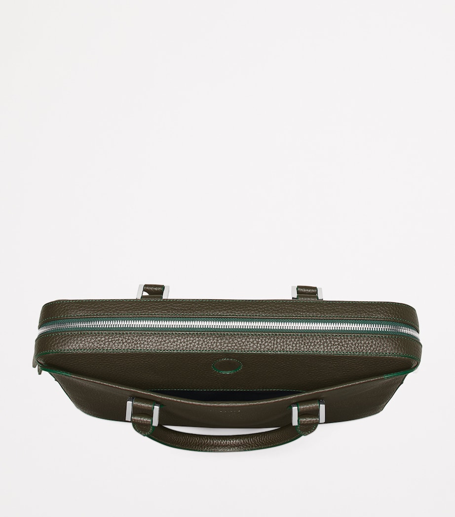 Leather Mount Street Briefcase Bag FORESTGREEN Image 5
