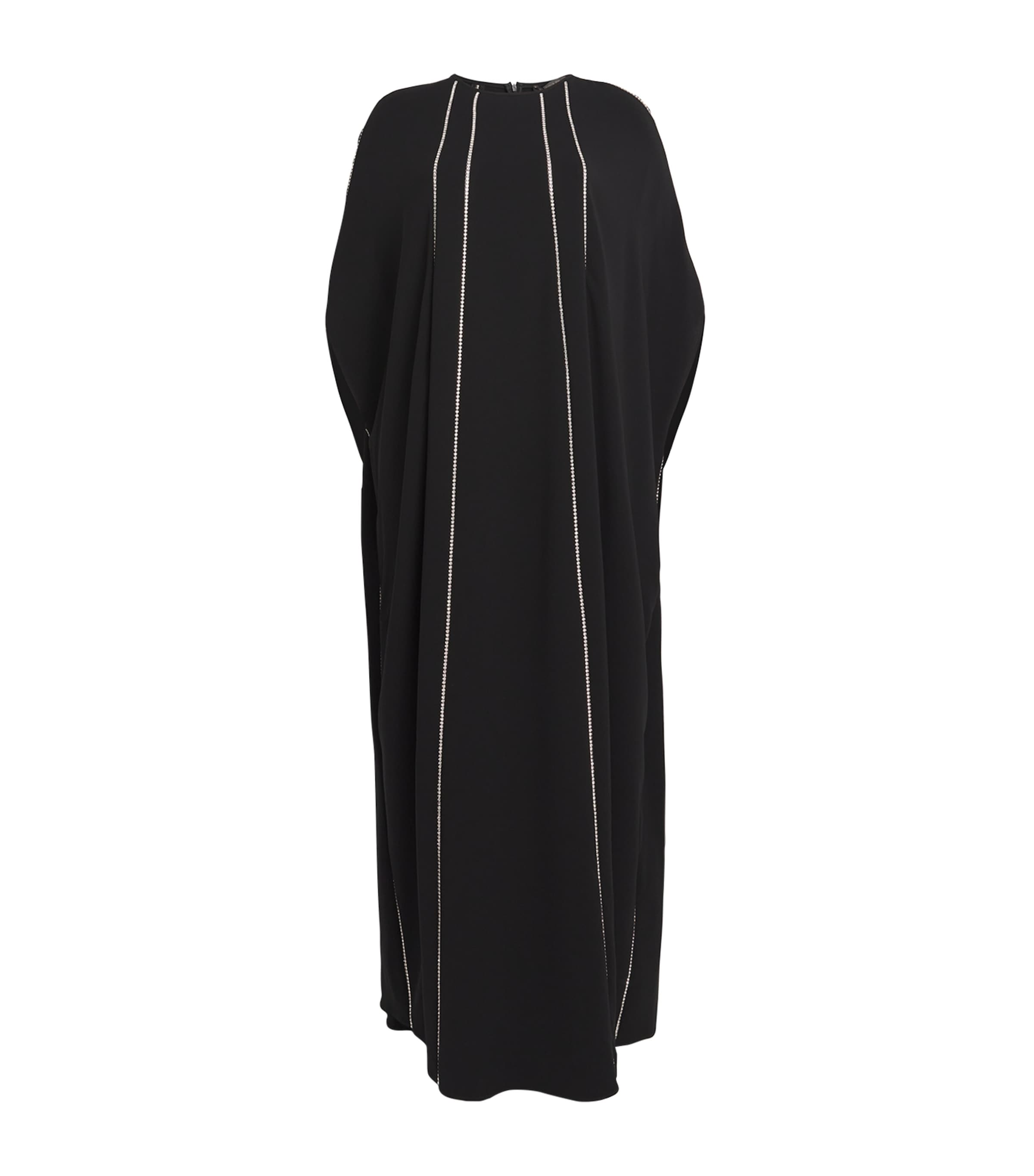 Shop Marina Rinaldi Cape Embellished Maxi Dress In Black