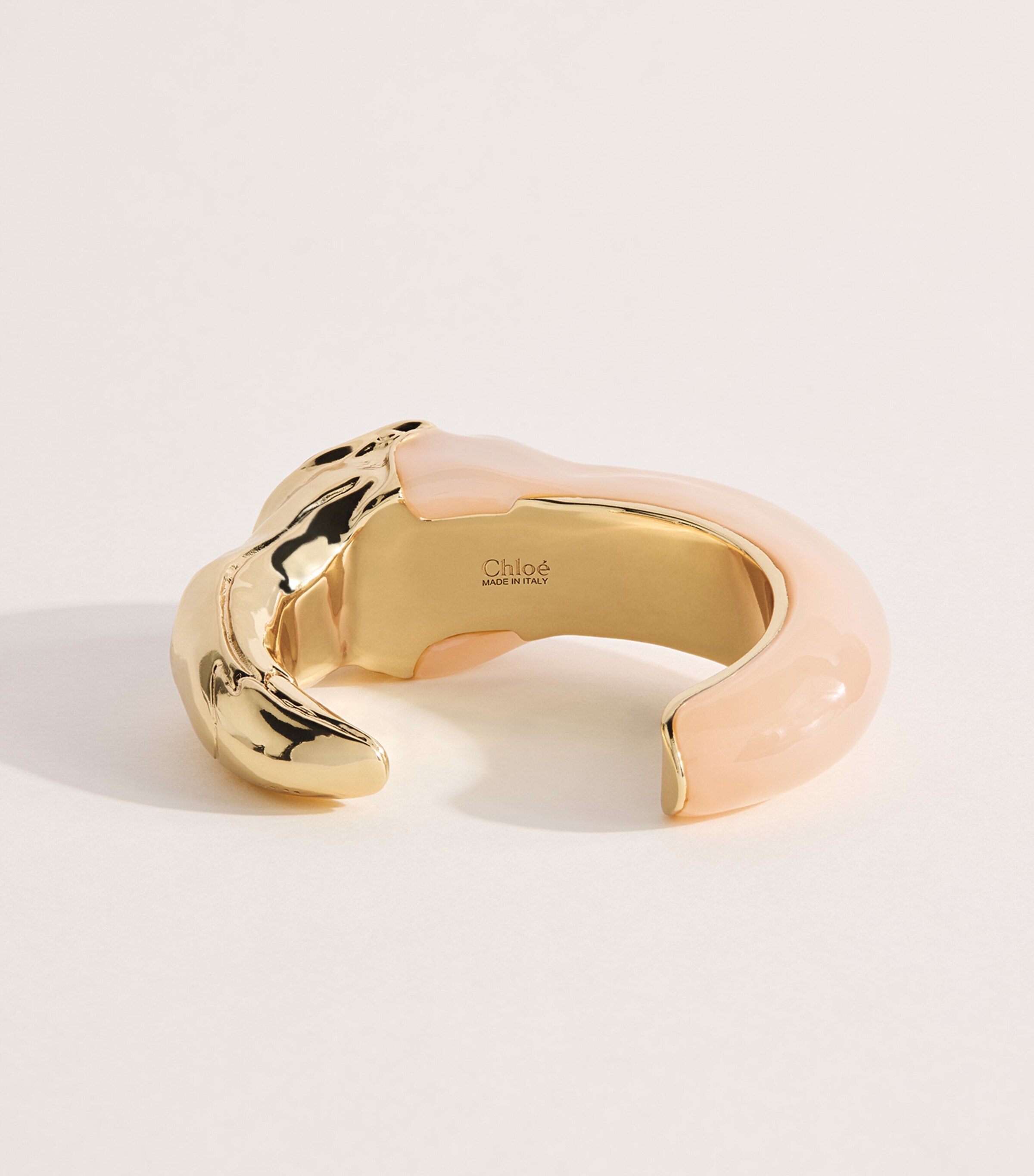 Chloé Tropicus Flamingo Cuff Bracelet Gold And Pink Image 2
