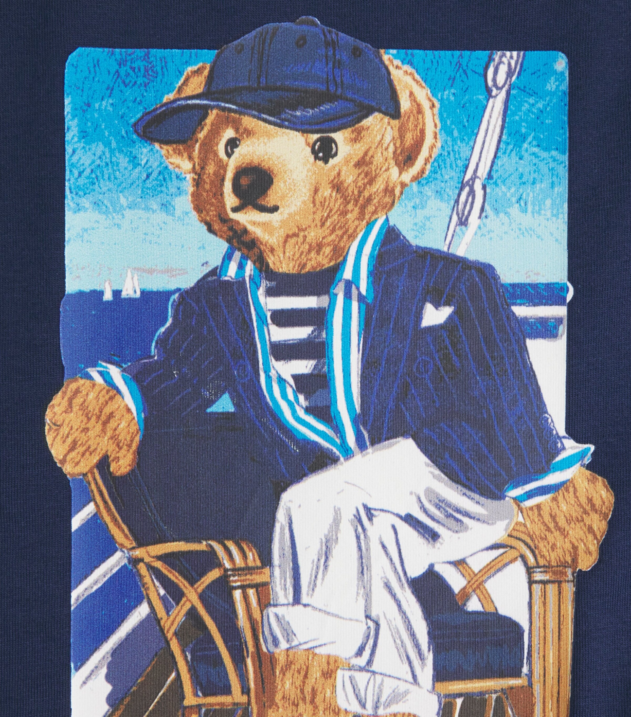 Polo Ralph Lauren Navy Cotton Polo Bear T-Shirt | Harrods US