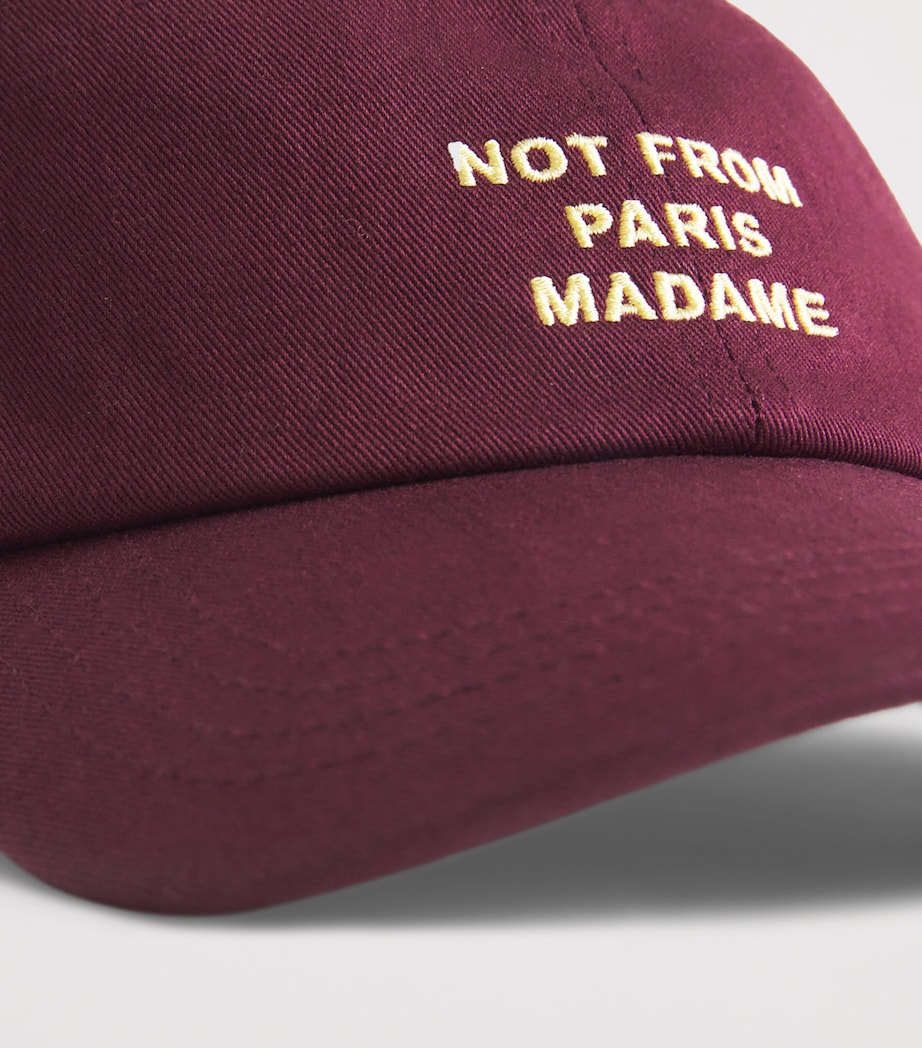 Cotton Slogan Baseball Cap WN / WINE Image 4