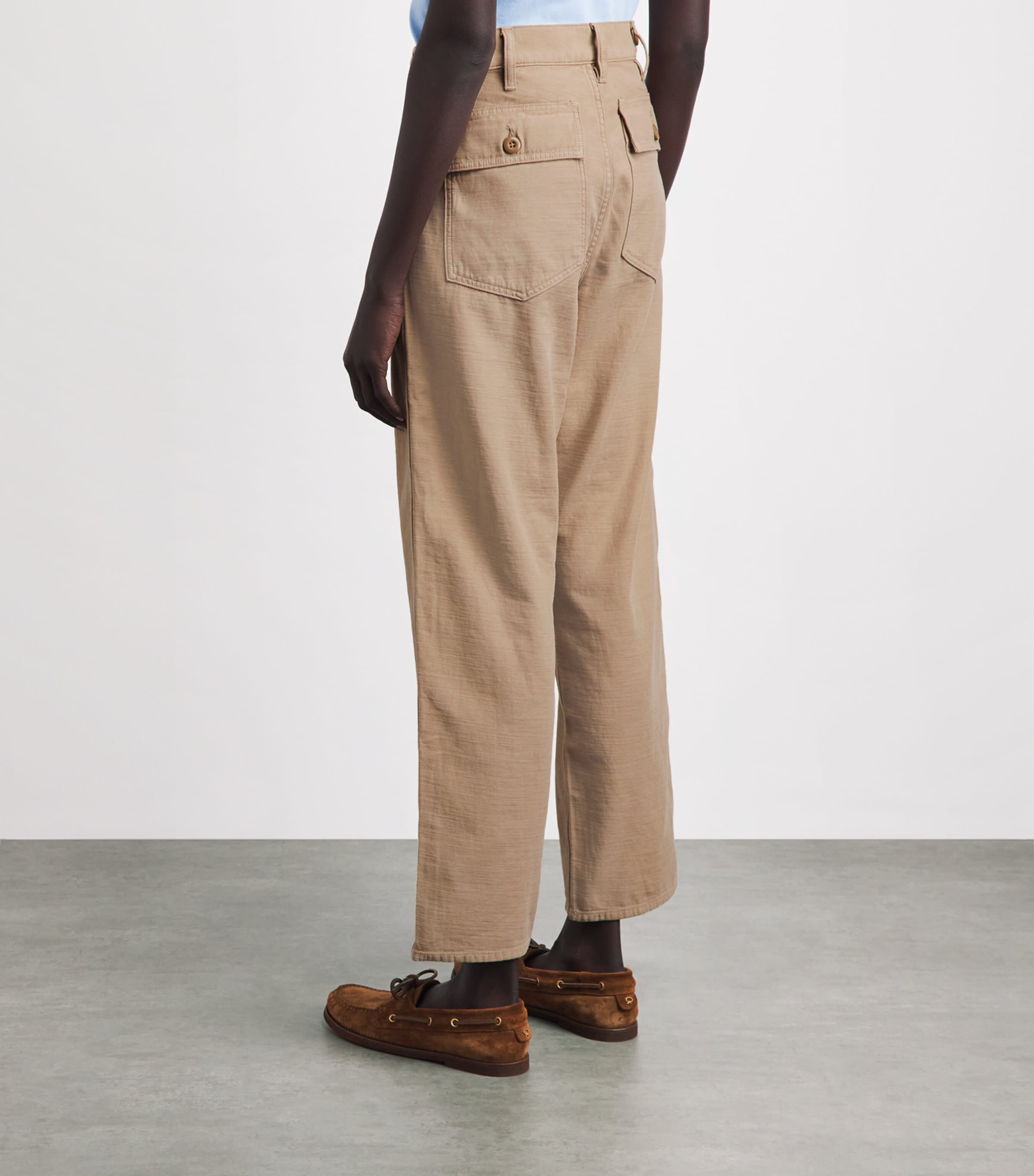 Polo Ralph Lauren Womens Cotton Cropped Trousers Khaki Image 5
