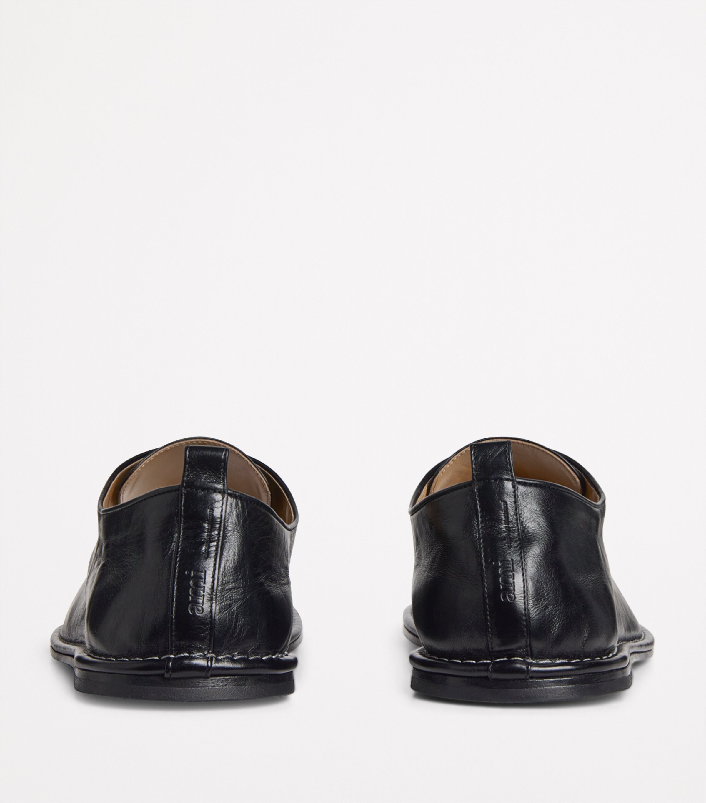 AMI Paris Black Leather One-Cut Lace-Up Shoes | Harrods US