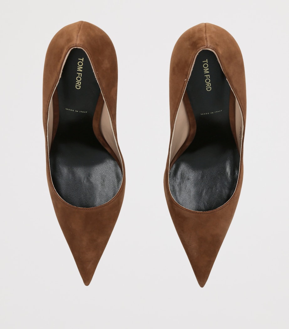 TOM FORD Suede Betty Pumps 105 Brown Image 3