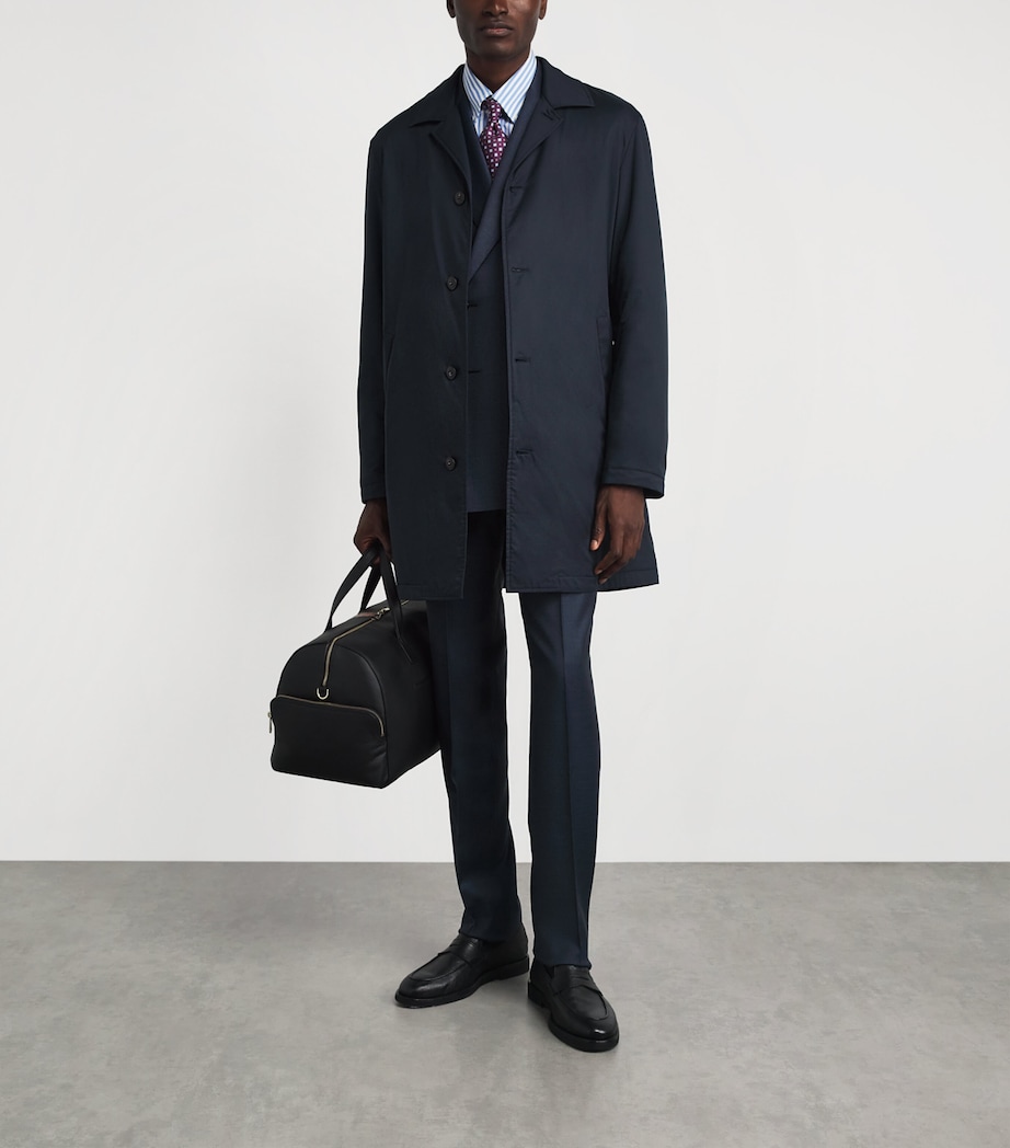 Canali Mens Technical Car Coat Navy Image 2