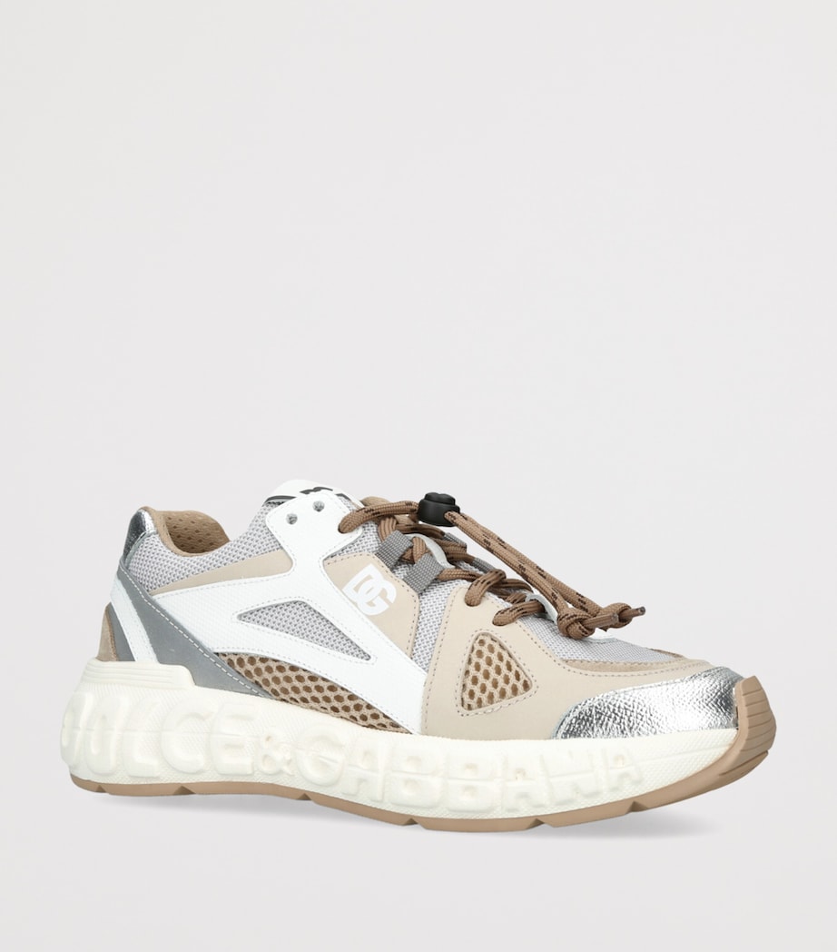 Mesh Drawstring Sneakers WHITE/OTH Image 3