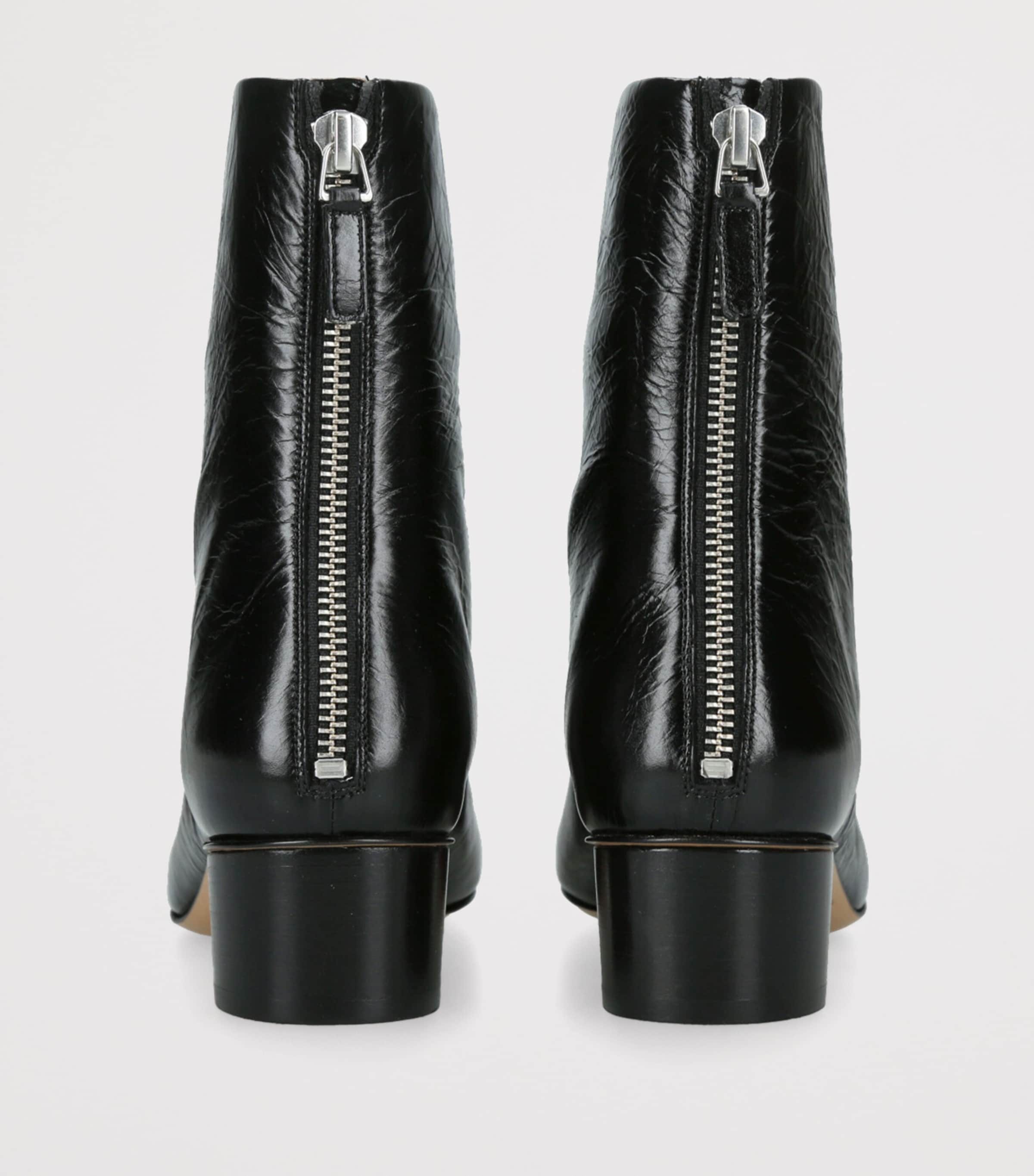 Crinkled Leather Carole Luna Ankle Boots 40 BLACK Image 2