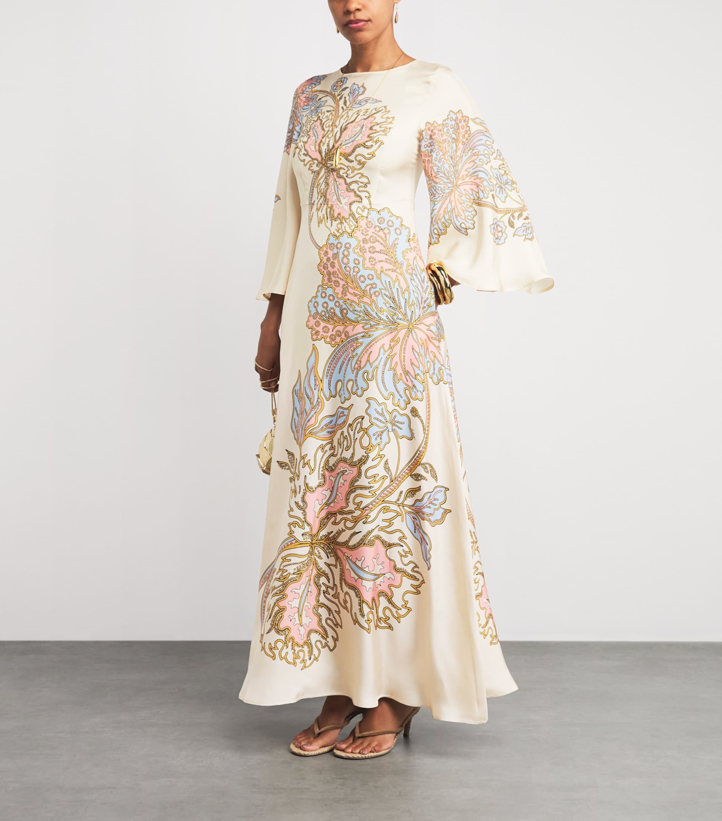 La Doublej Womens Silk Sorella Kaftan Maxi Dress Swathe Placée Image 2