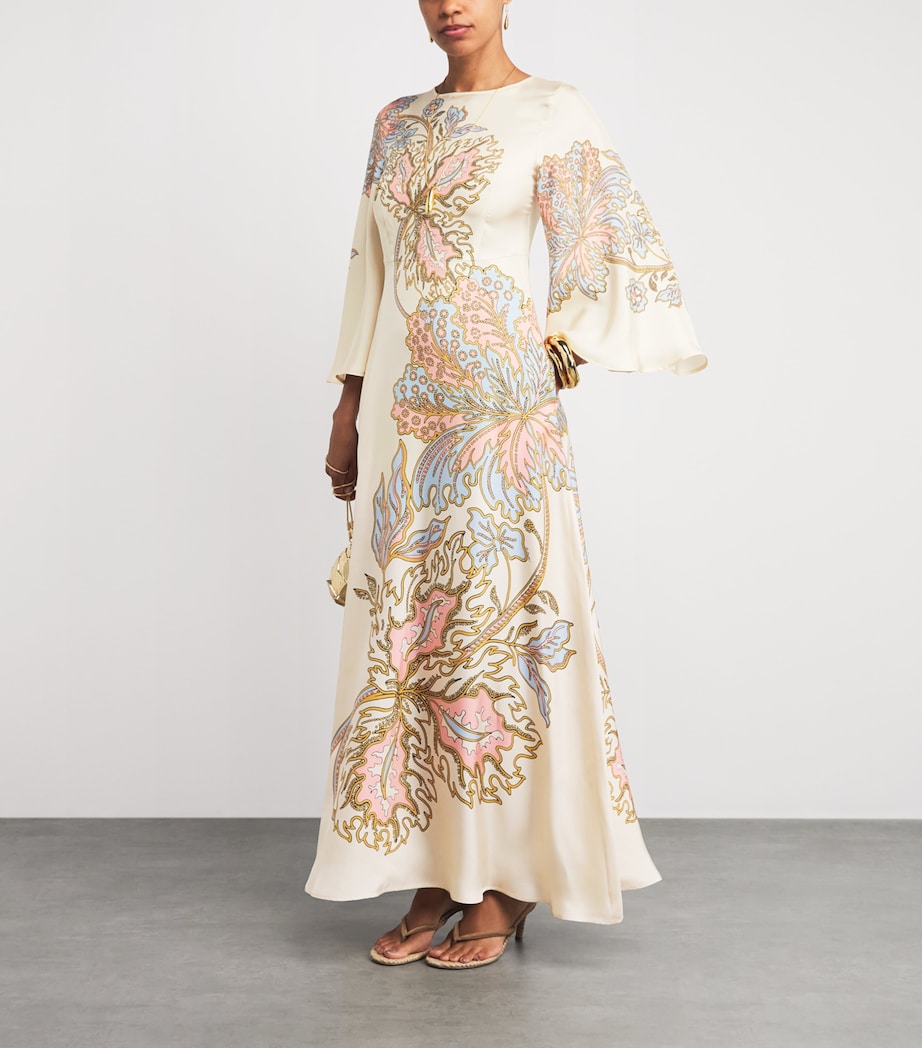 La Doublej Womens Silk Sorella Kaftan Maxi Dress Swathe Placée Image 2