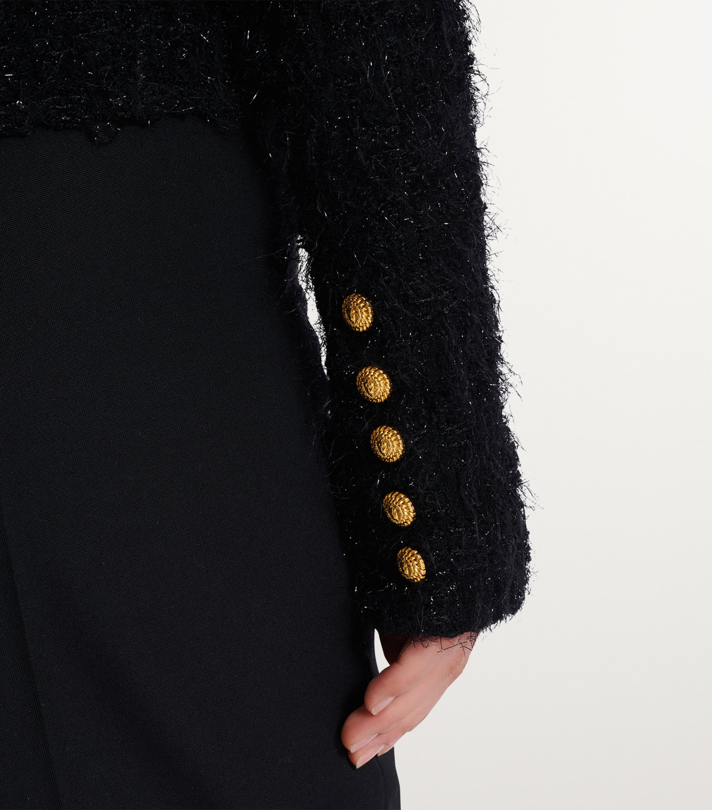 Tweed Buttoned Jacket 0PA NOIR Image 8