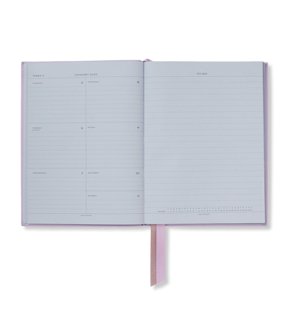Leather Soho A5 2026 Diary LILAC Image 2