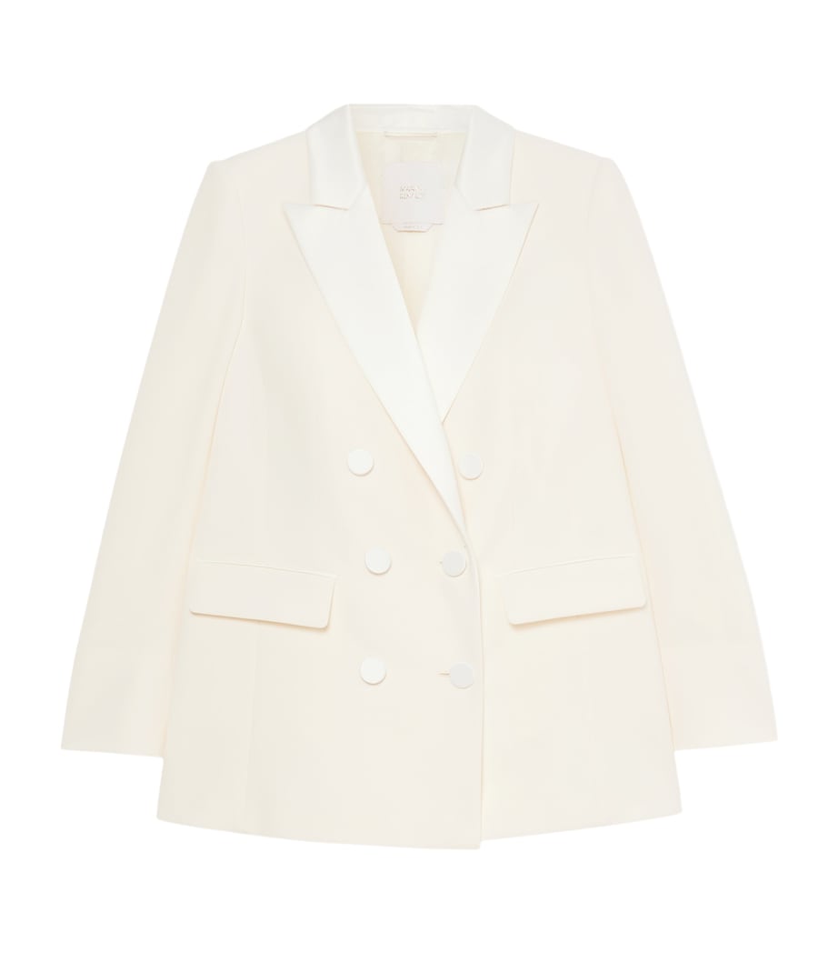 Marina Rinaldi Womens Double-Breasted Blazer Ivory Image 1