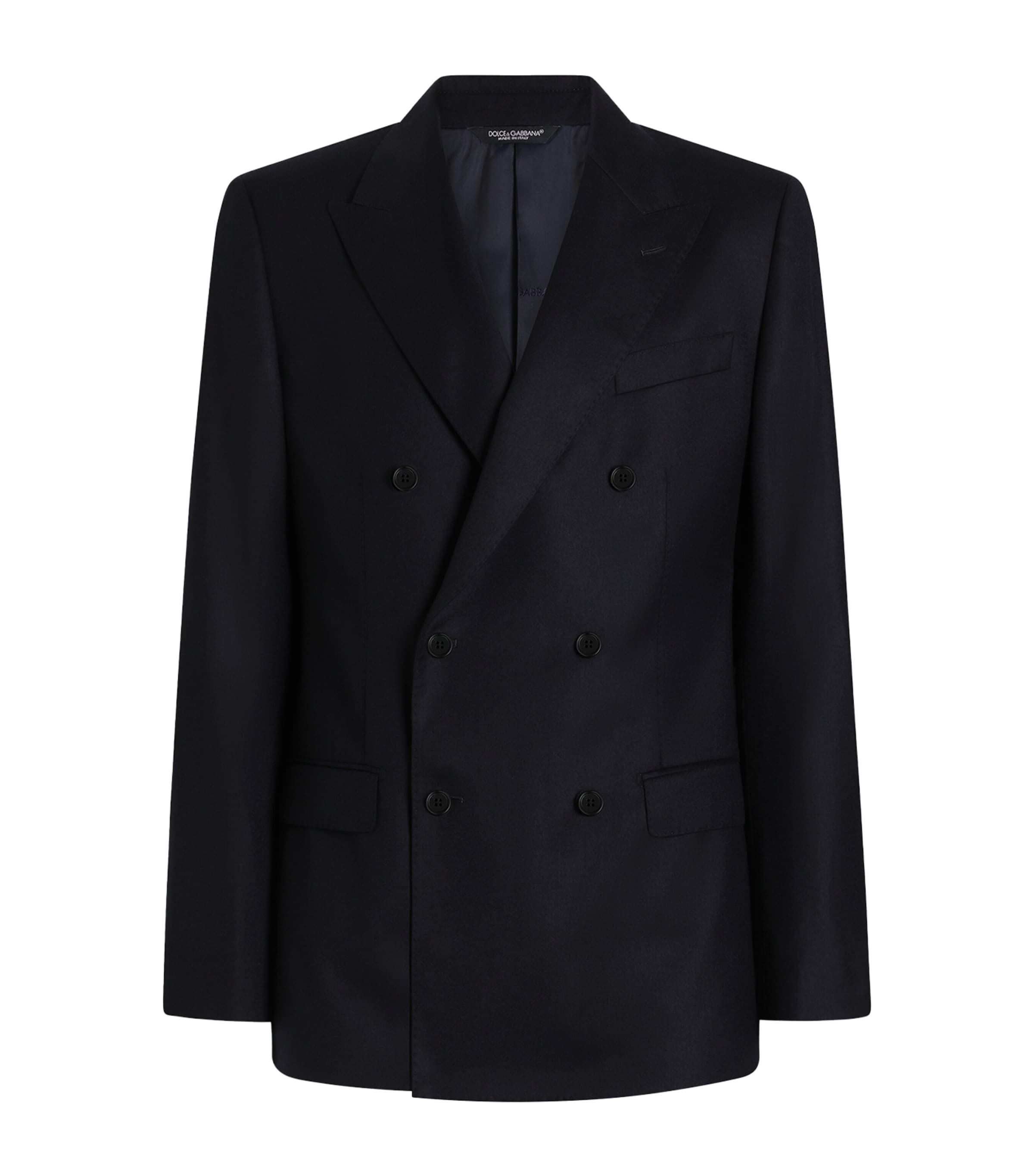 Dolce&Gabbana Mens Virgin Wool Double-Breasted Blazer Blue Image 1