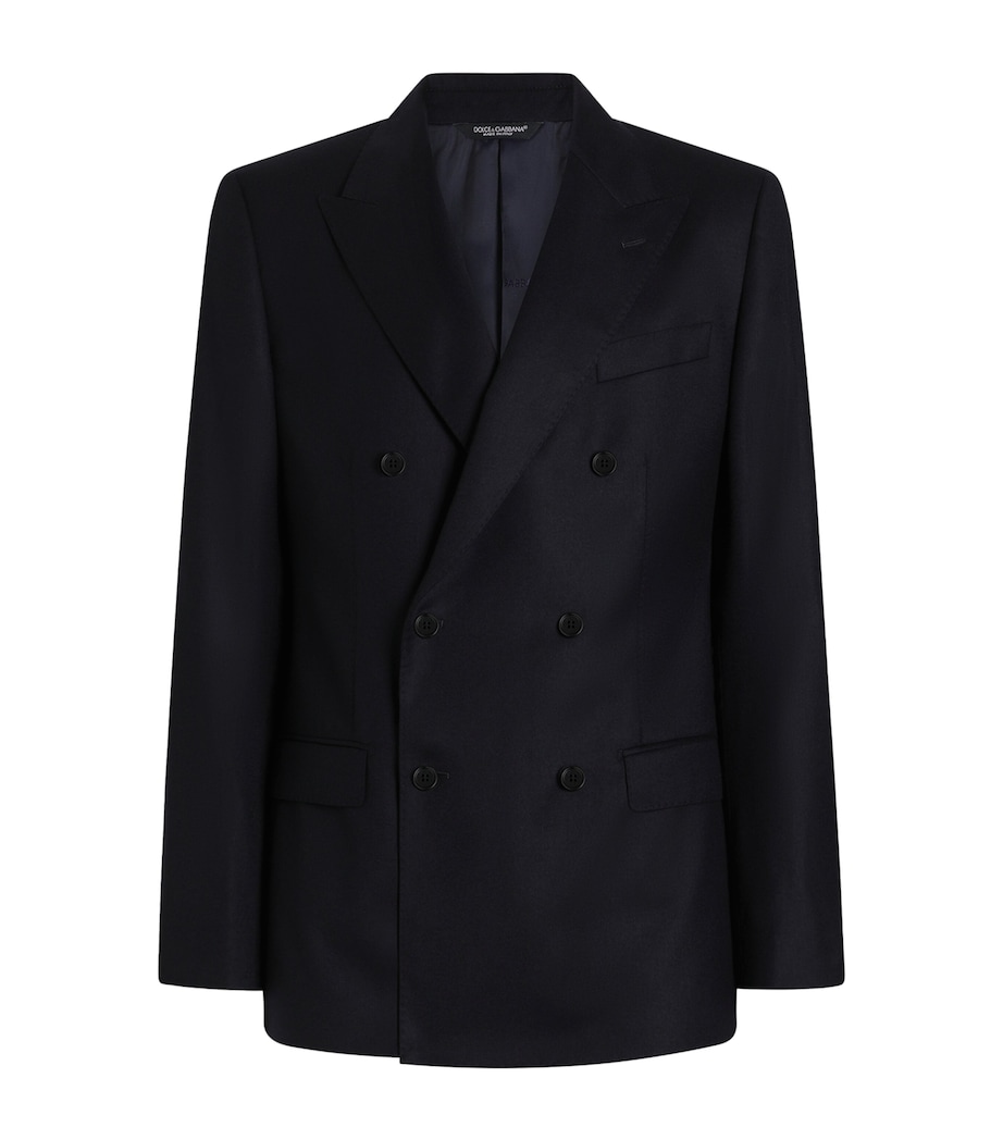 Dolce&Gabbana Mens Virgin Wool Double-Breasted Blazer Blue Image 1