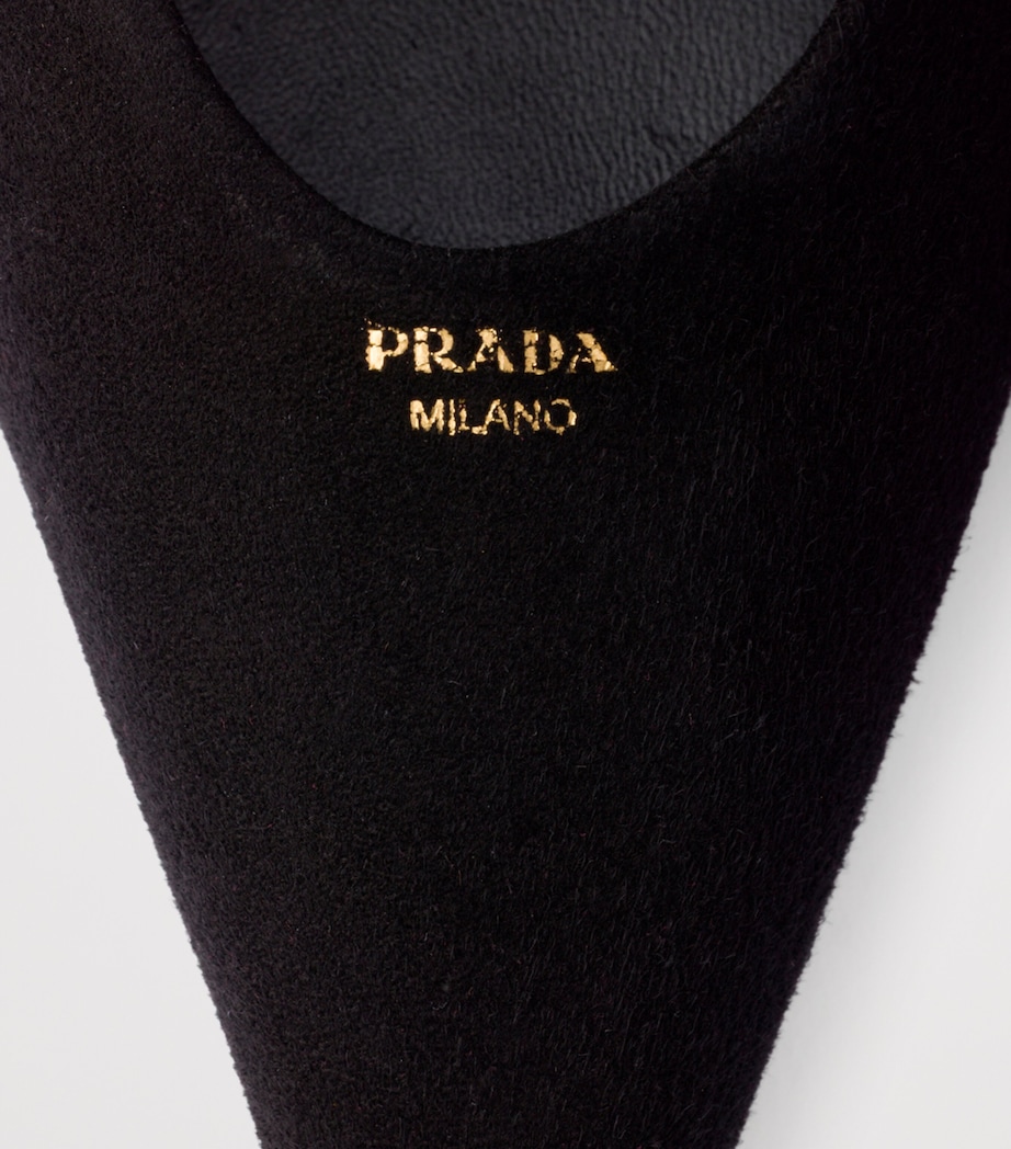 Prada Suede Logo Pumps 90 Black Image 6