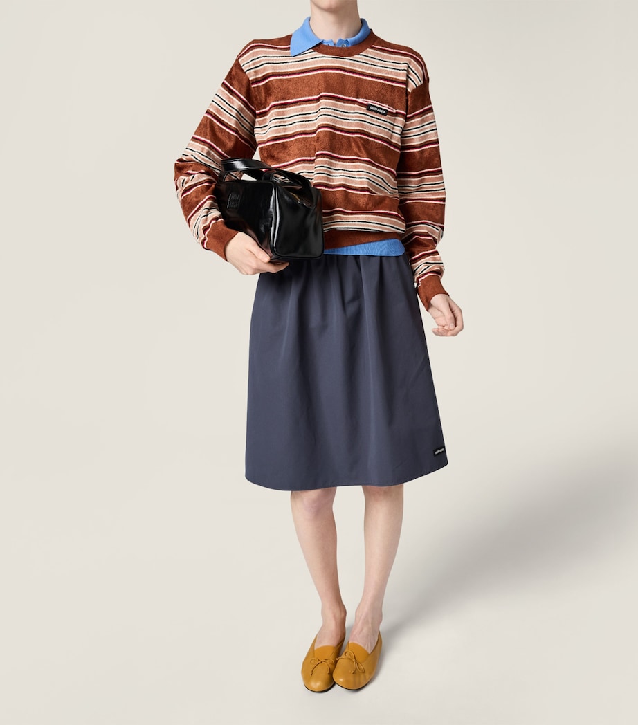 Miu Miu Womens Chenille Stripe Sweater Image 5